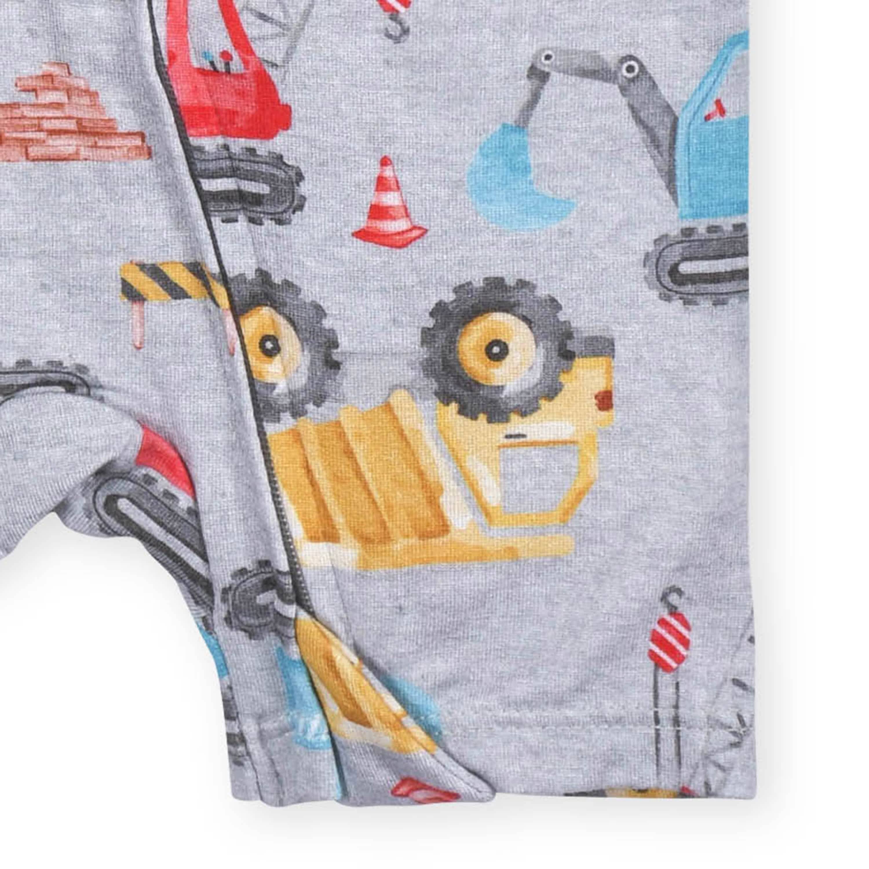 Baby Boys Construction Trucks Buttery Soft Viscose Made from Eucalyptus Snug Fit Romper