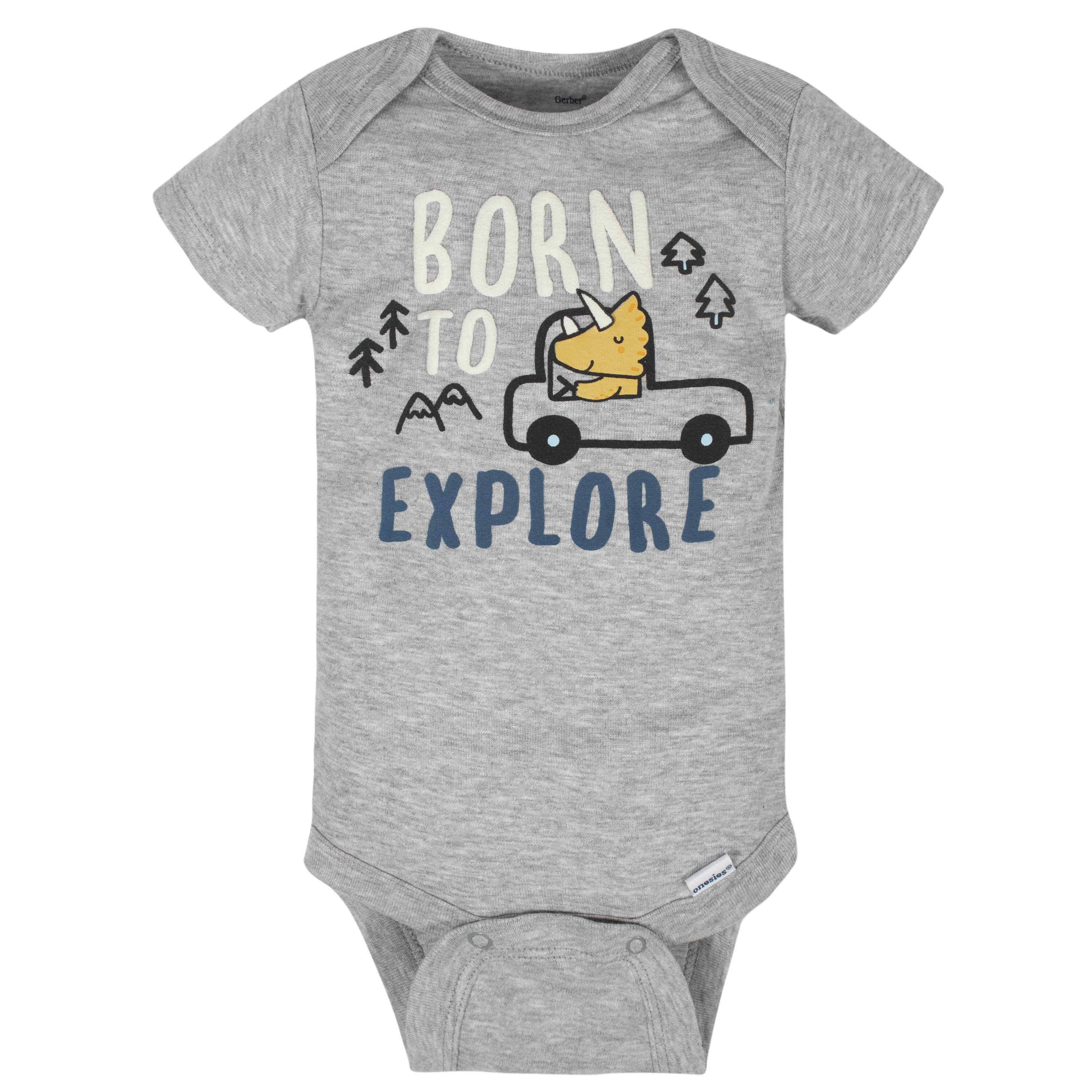 8-Pack Baby Boys Dinosaur Short Sleeve Onesies® Bodysuits