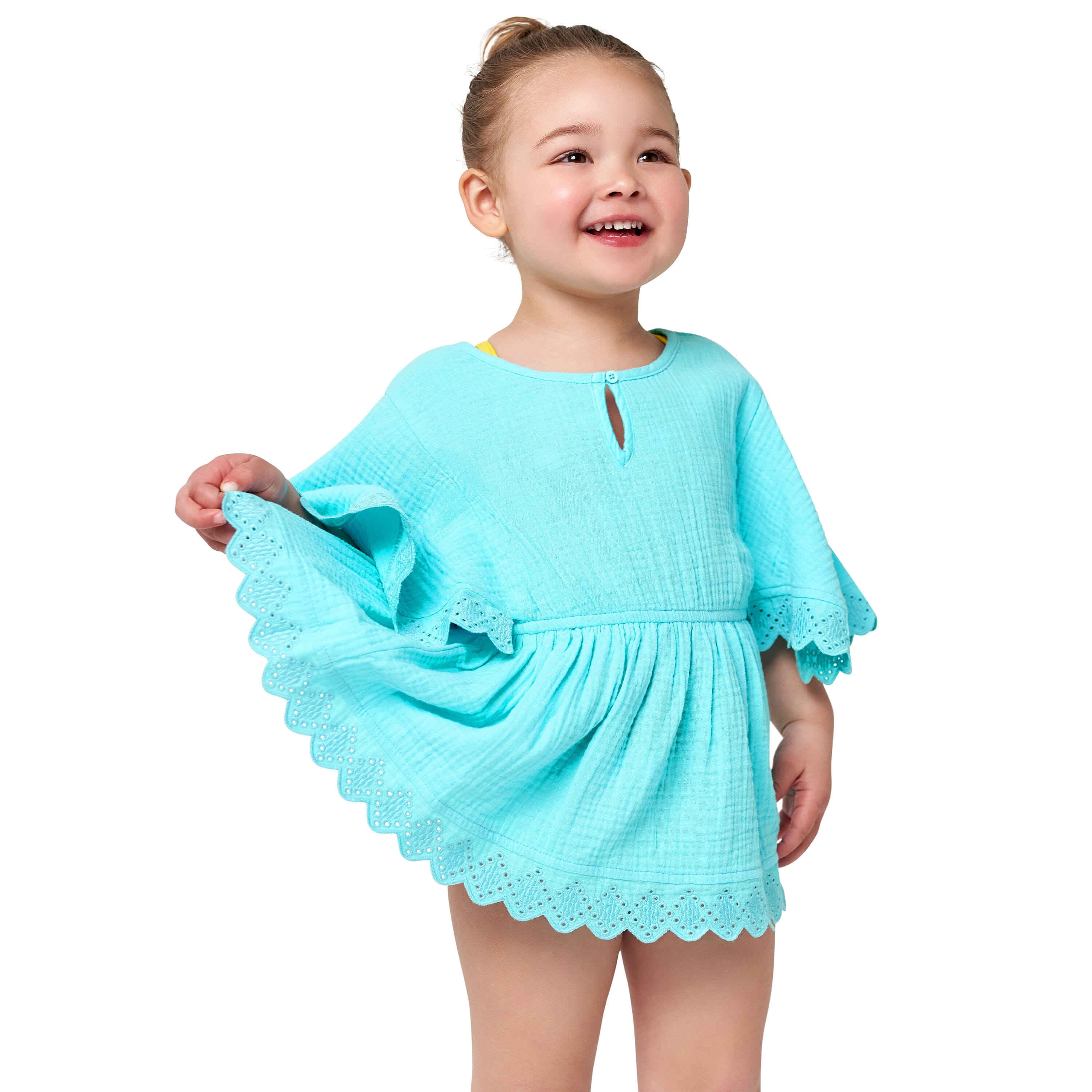 Baby & Toddler Girls Aqua Woven Kaftan Coverup
