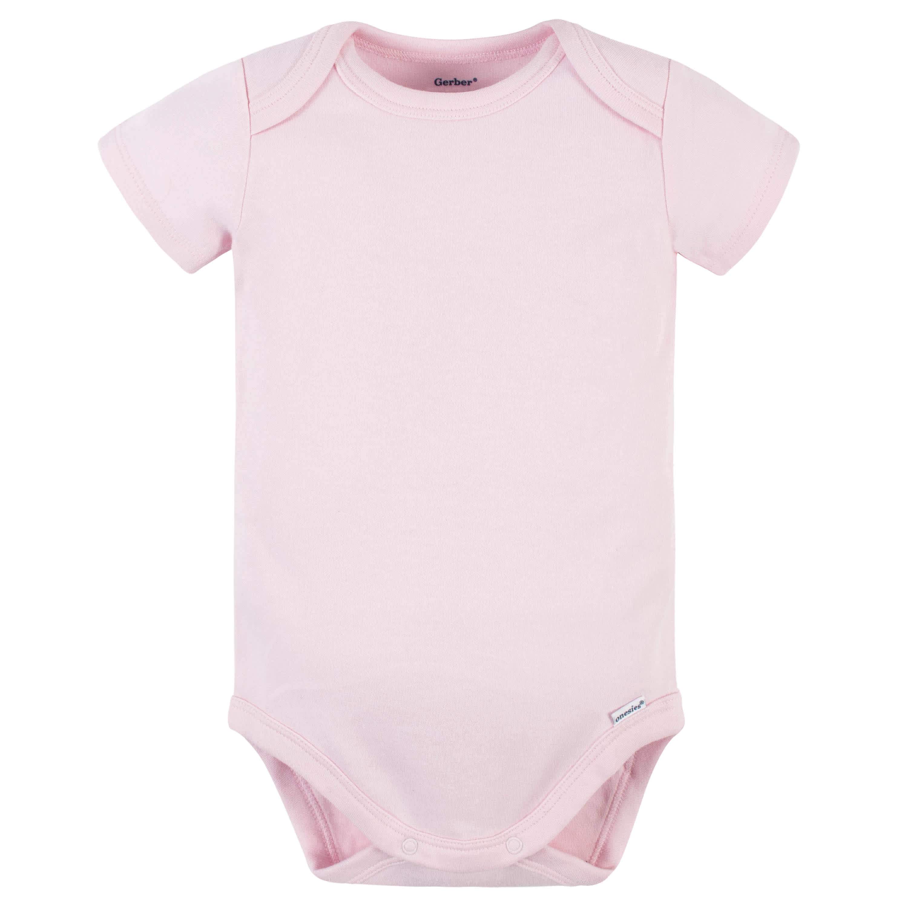 5-Pack Baby Light Pink Premium Short Sleeve Onesies® Bodysuits