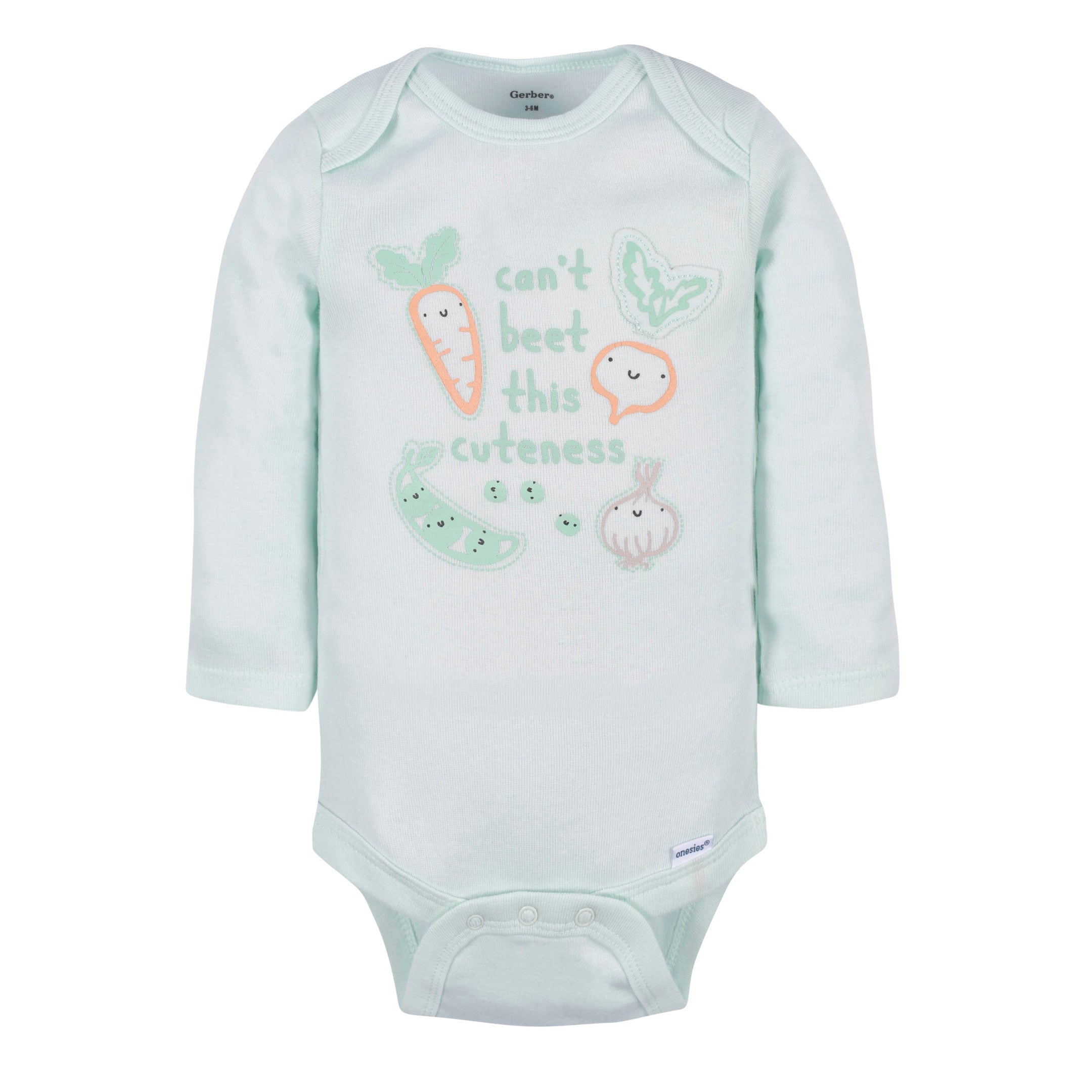3-Pack Baby Neutral Vegetables Long Sleeve Onesies® Bodysuits