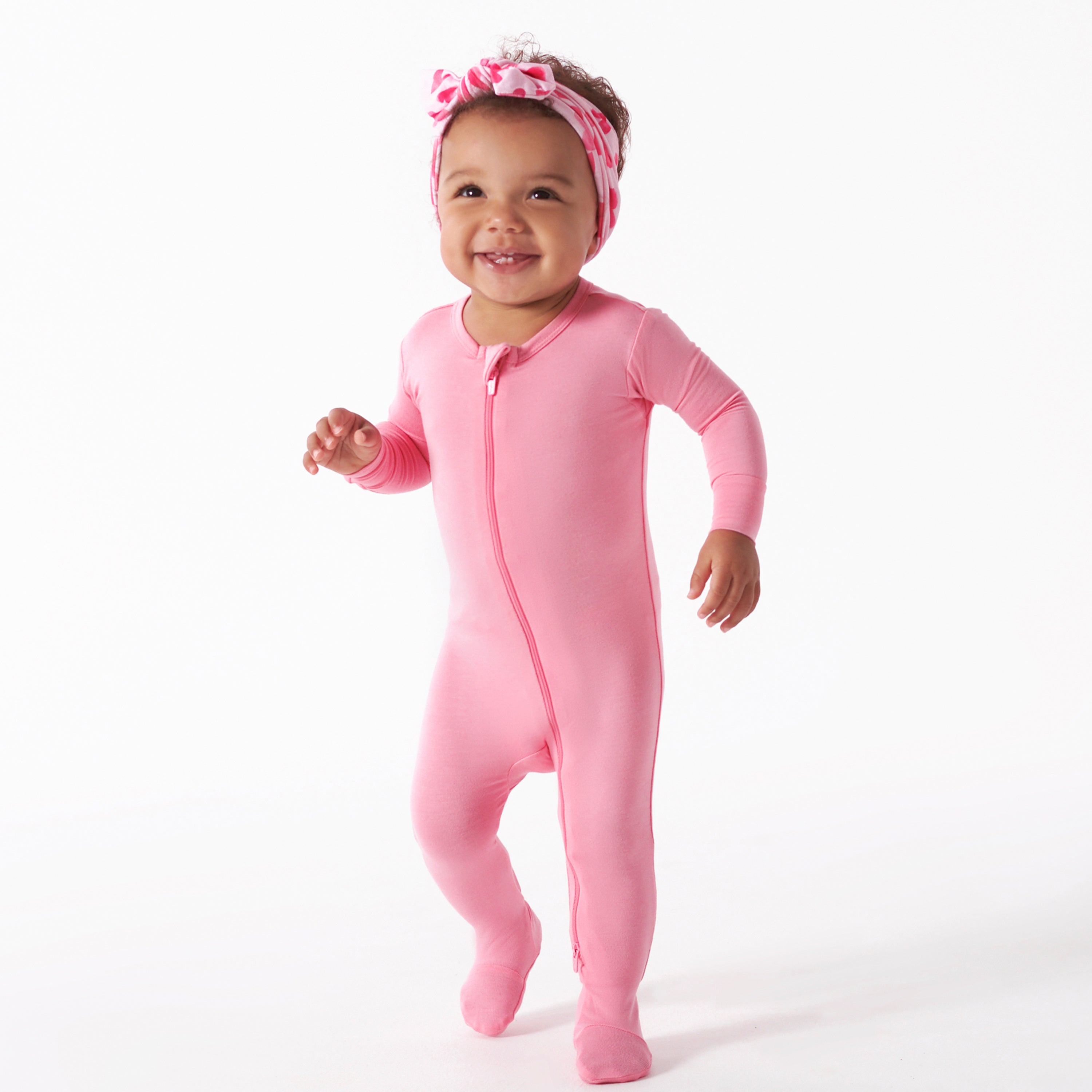 Baby & Toddler Pink Lemonade Buttery Soft Viscose Made from Eucalyptus Snug Fit Footed Pajamas