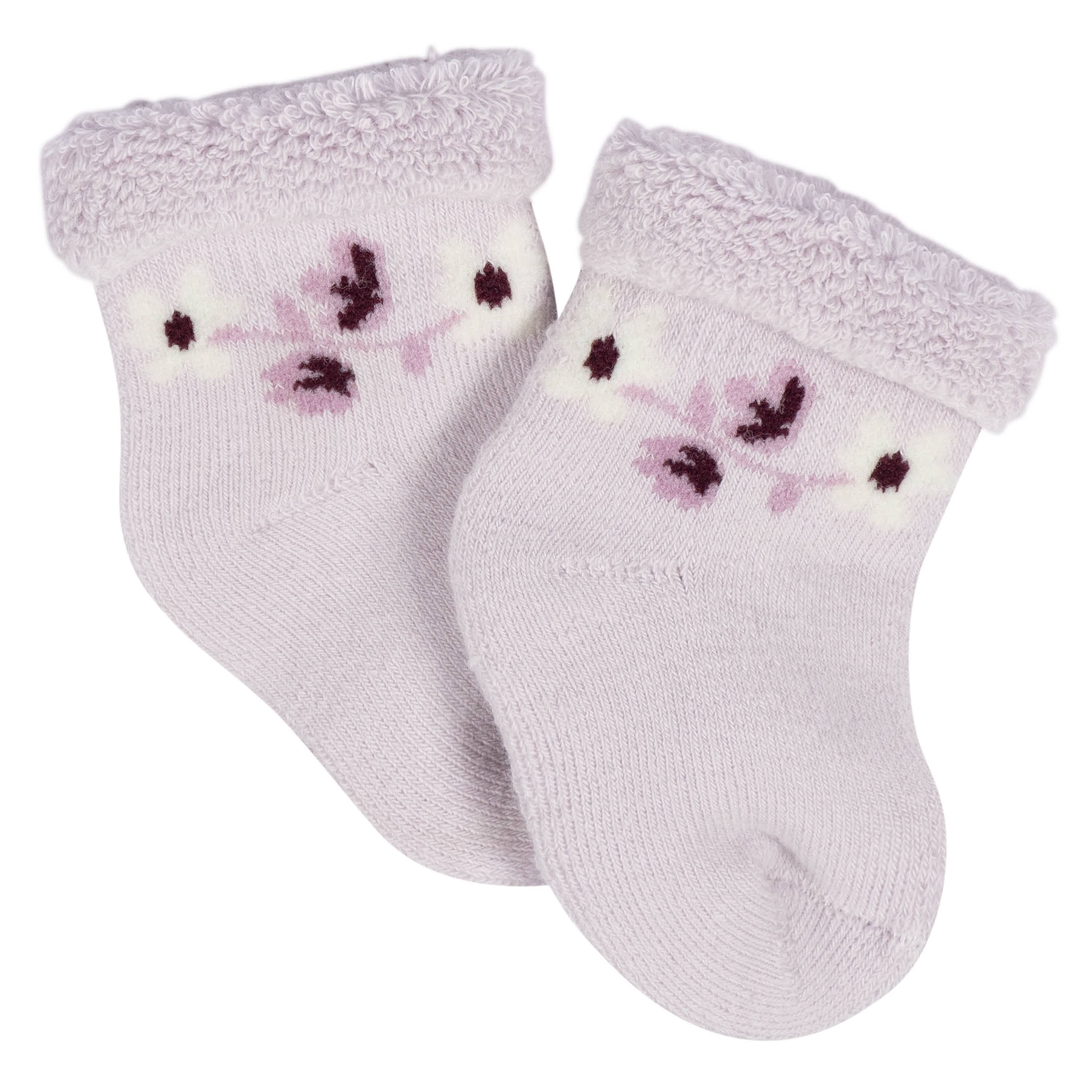 12-Pack Baby Girls Lavender Garden Terry Wiggle Proof® Socks
