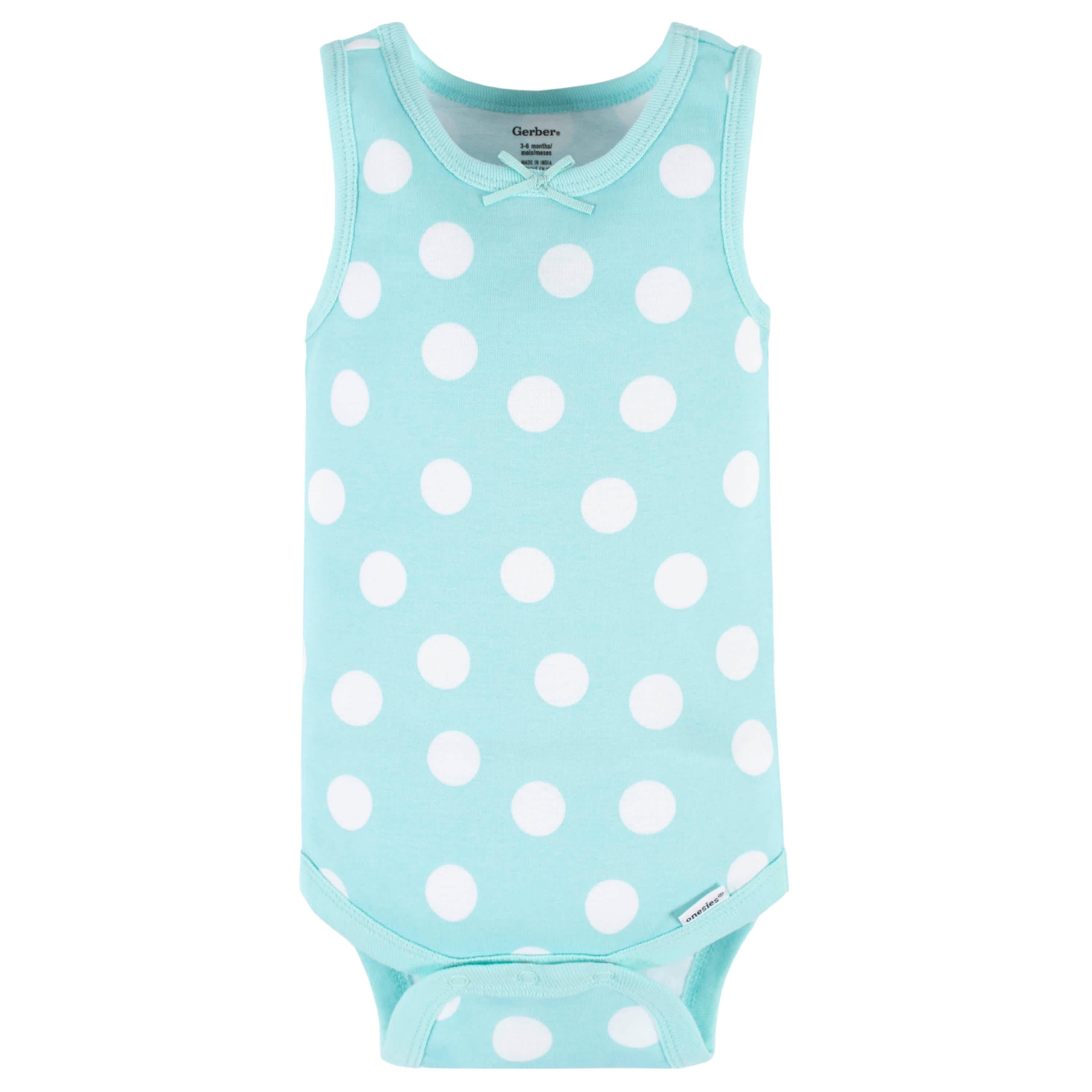 4-Pack Baby Girls Dots Of Rainbows Tank Onesies® Bodysuits
