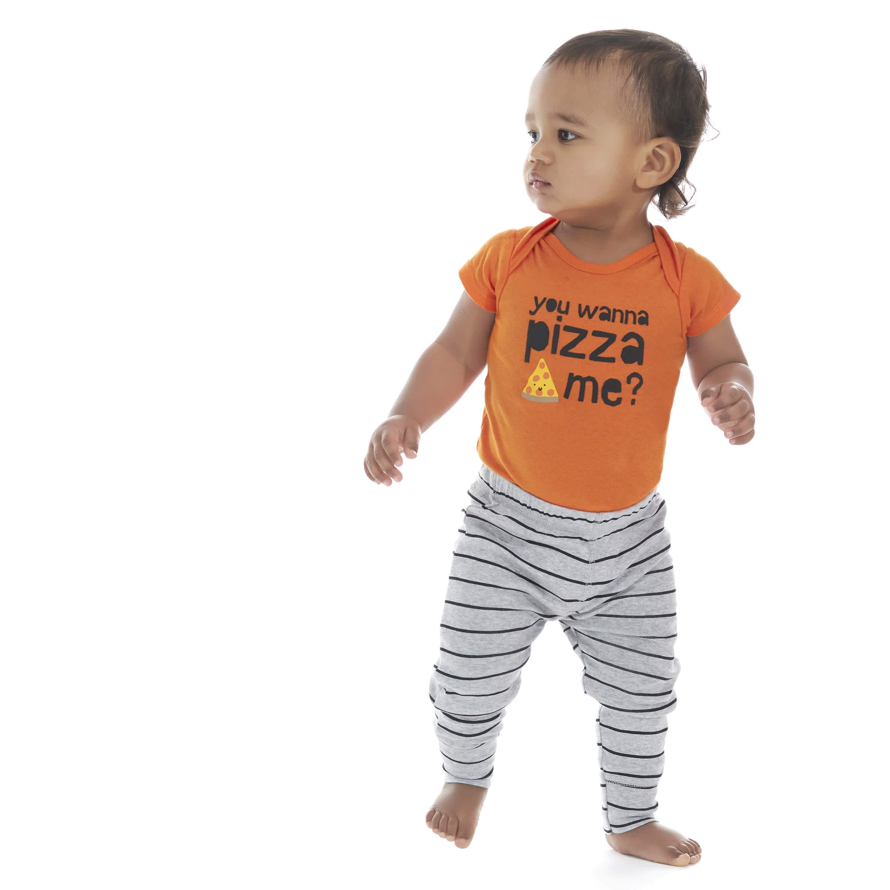 6-Piece Baby Boys Pizza Onesies® Brand Bodysuits & Pants Set