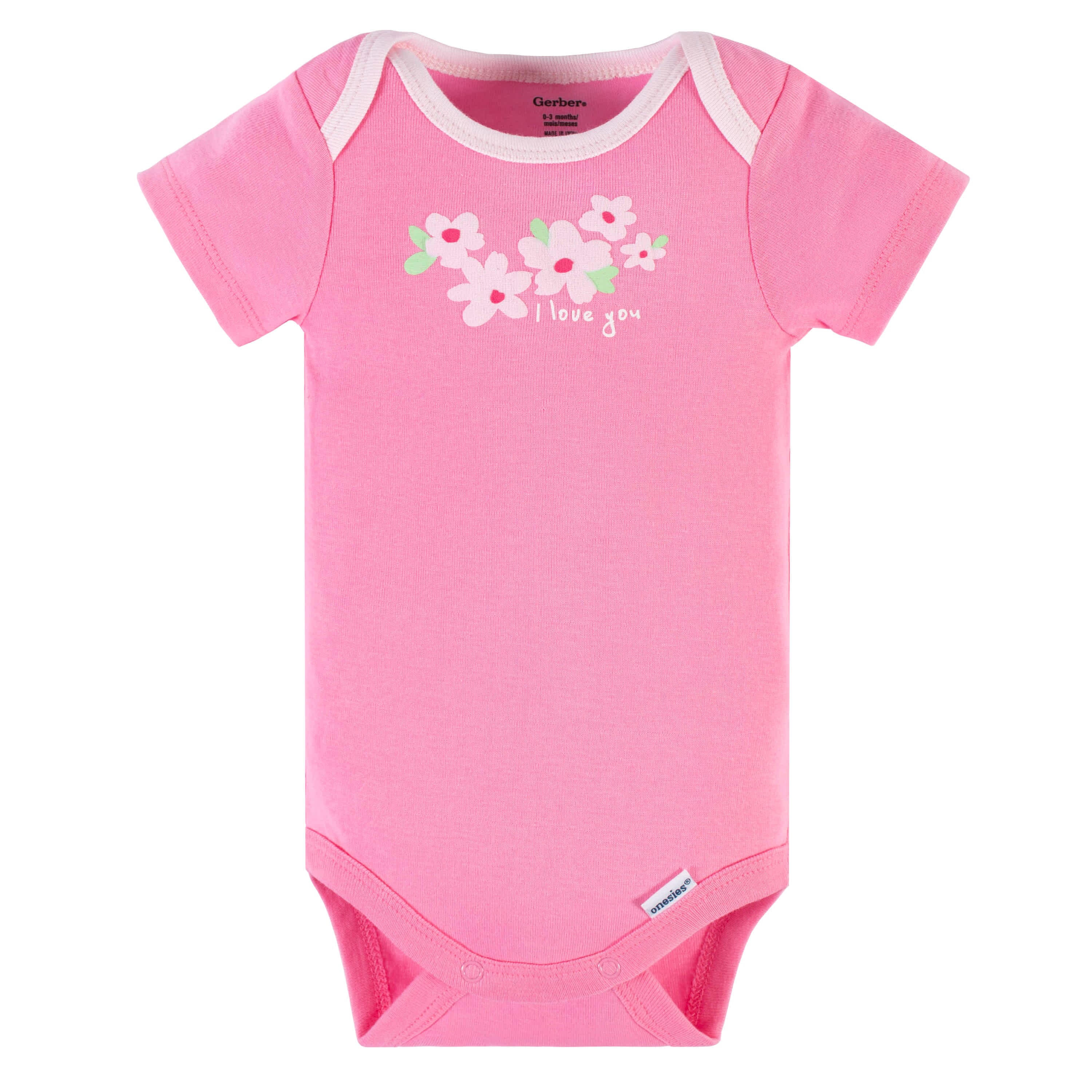 3-Piece Baby Girls Summer Blossom Short Sleeve Onesies® Bodysuits & Pants Set