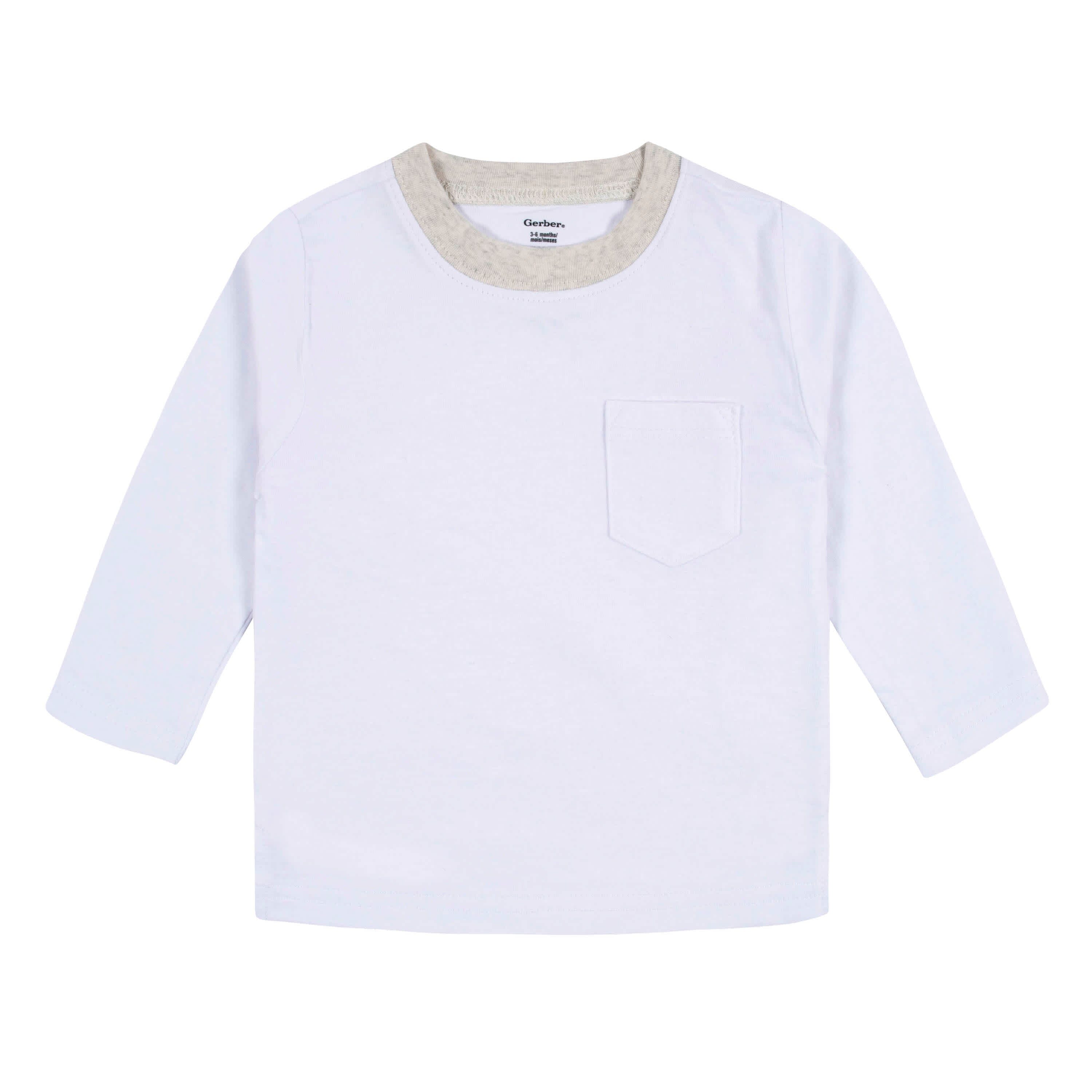 3-Pack Baby & Toddler Boys Royal Blues Long Sleeve Pocket Tees