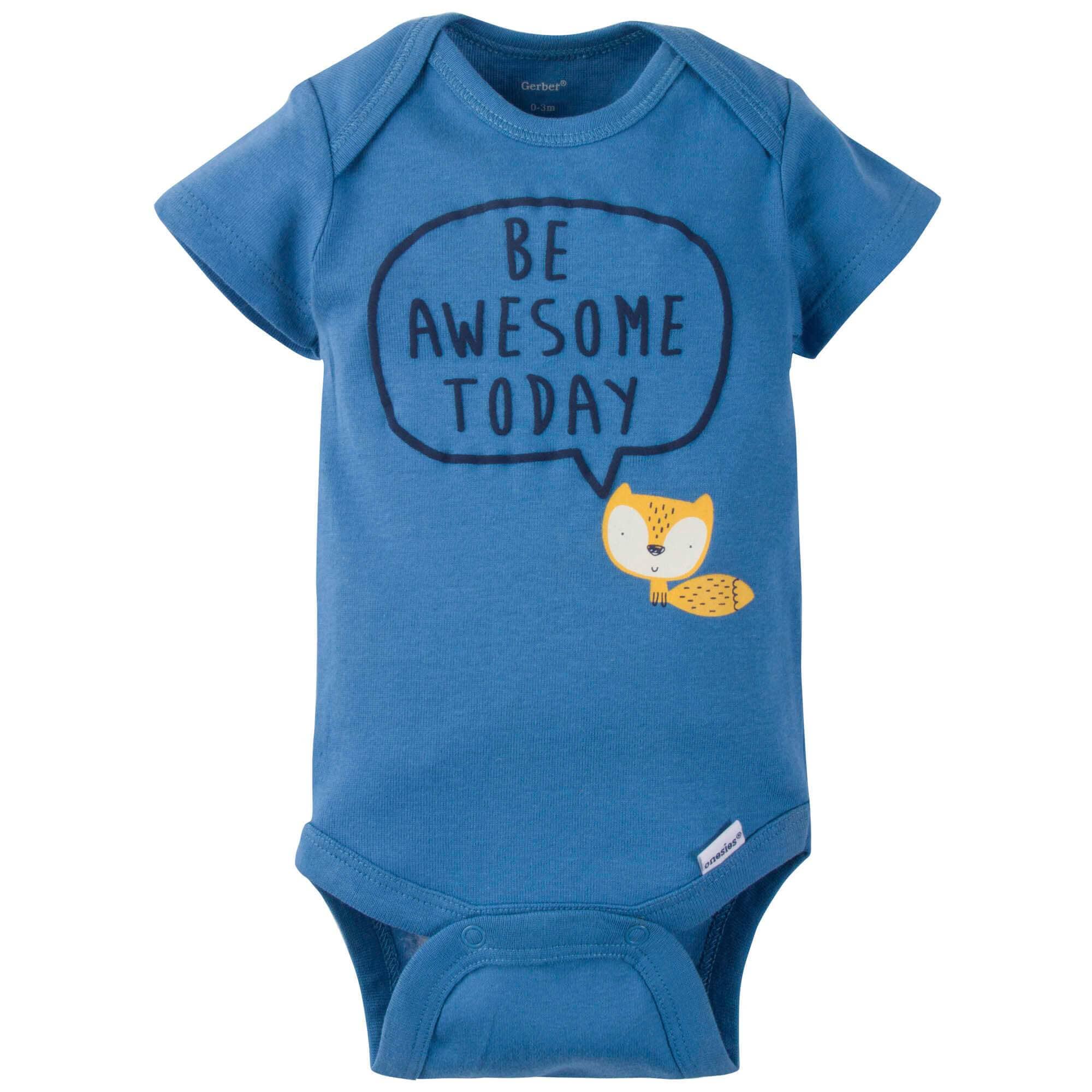 5-Pack Baby Boys Fox Short Sleeve Onesies® Bodysuits