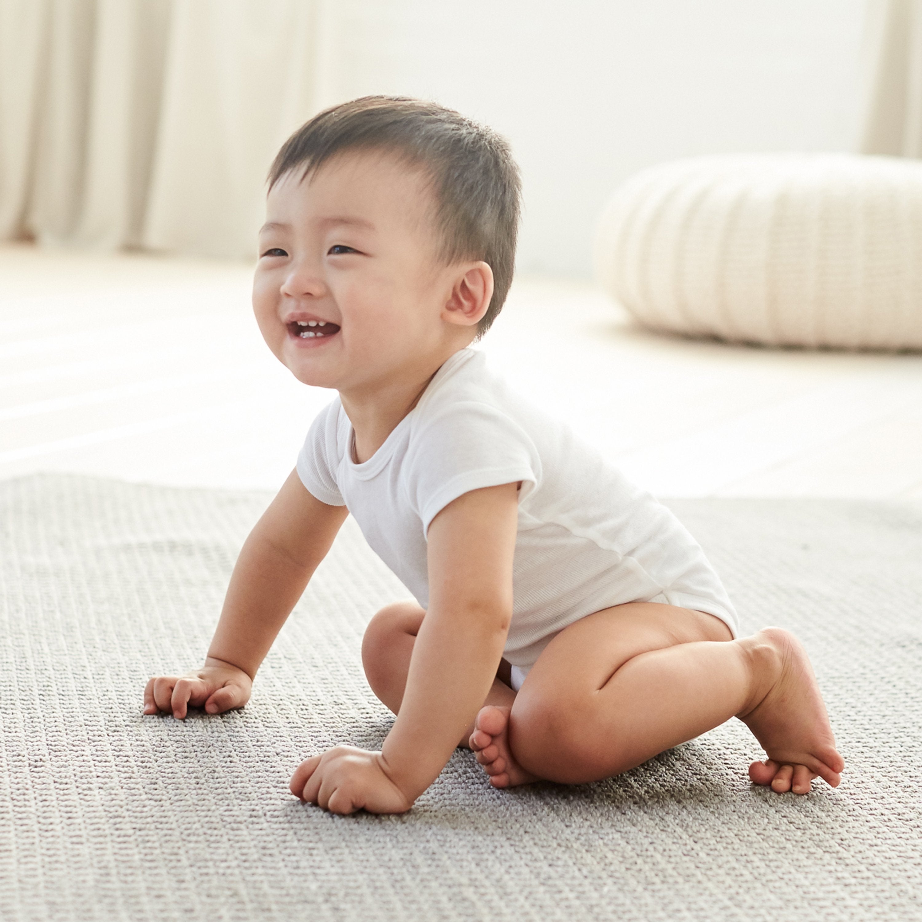 8-Pack Baby Neutral White Long and Short Sleeve Onesies® Brand Bodysuits