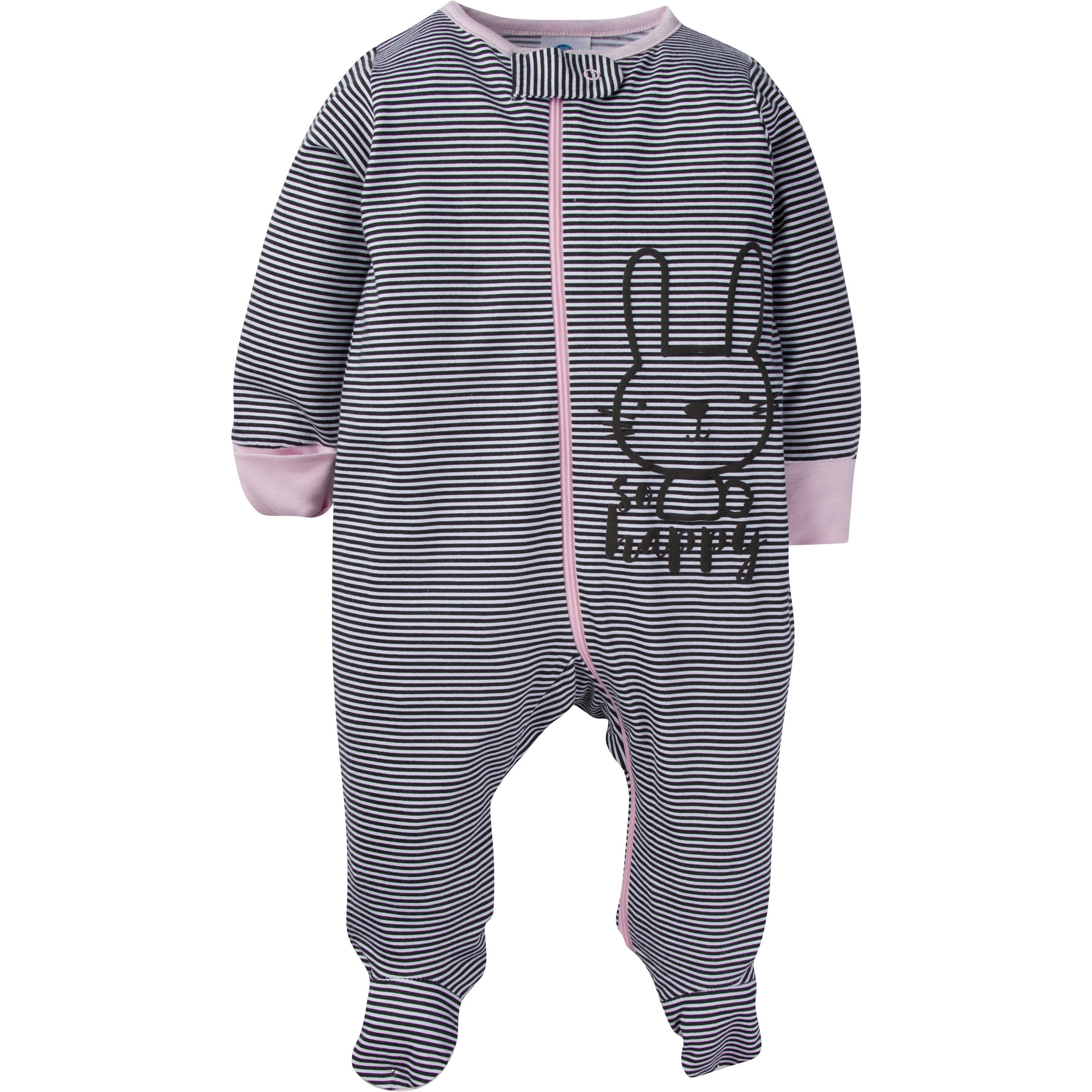 4-Pack Baby Girls Pink Bunny Sleep N' Play