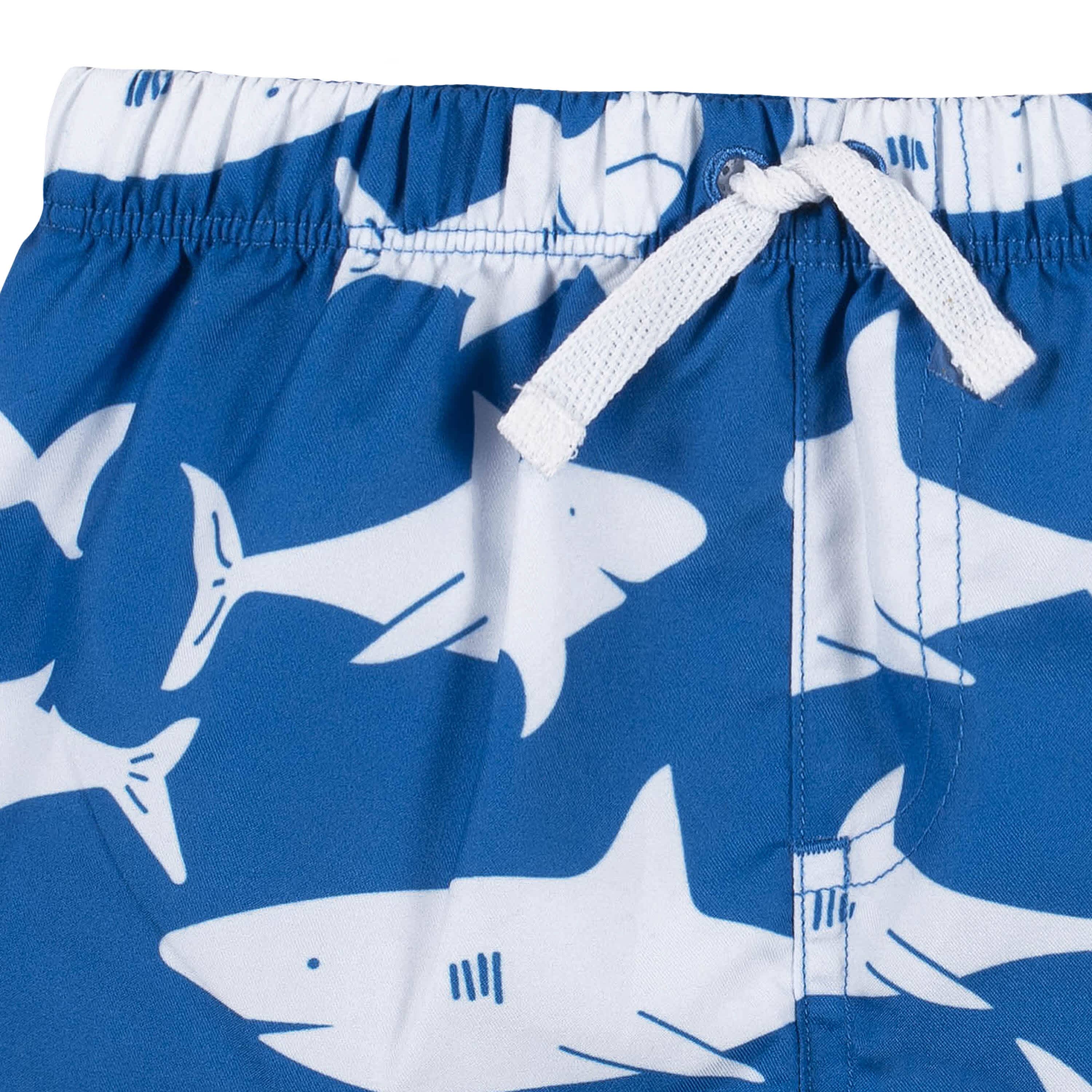 2-Piece Baby & Toddler Boys Shark Zone Rash Guard & Swim Trunks Set