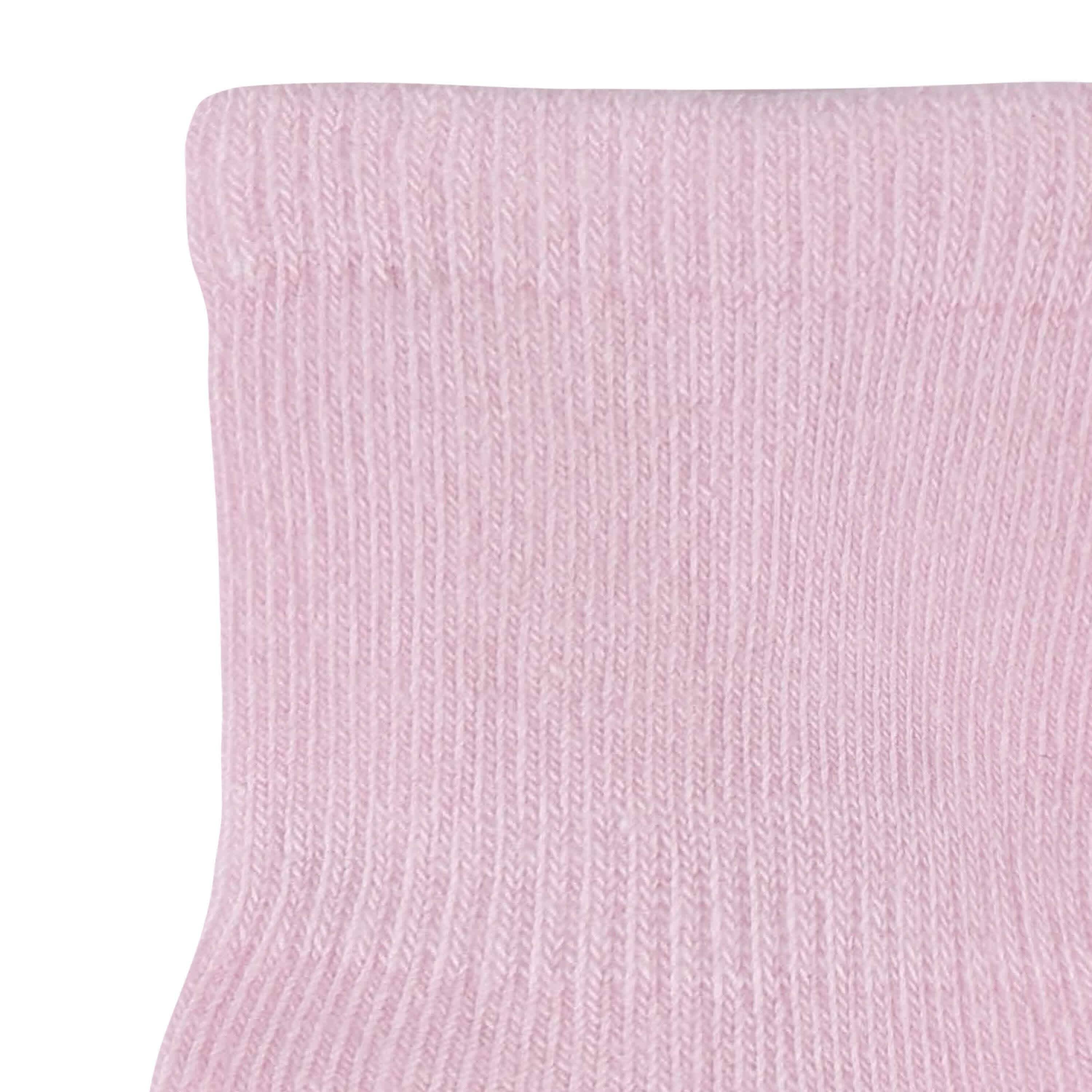 8-Pack Baby & Toddler Light Pink Wiggle Proof® Jersey Crew Socks