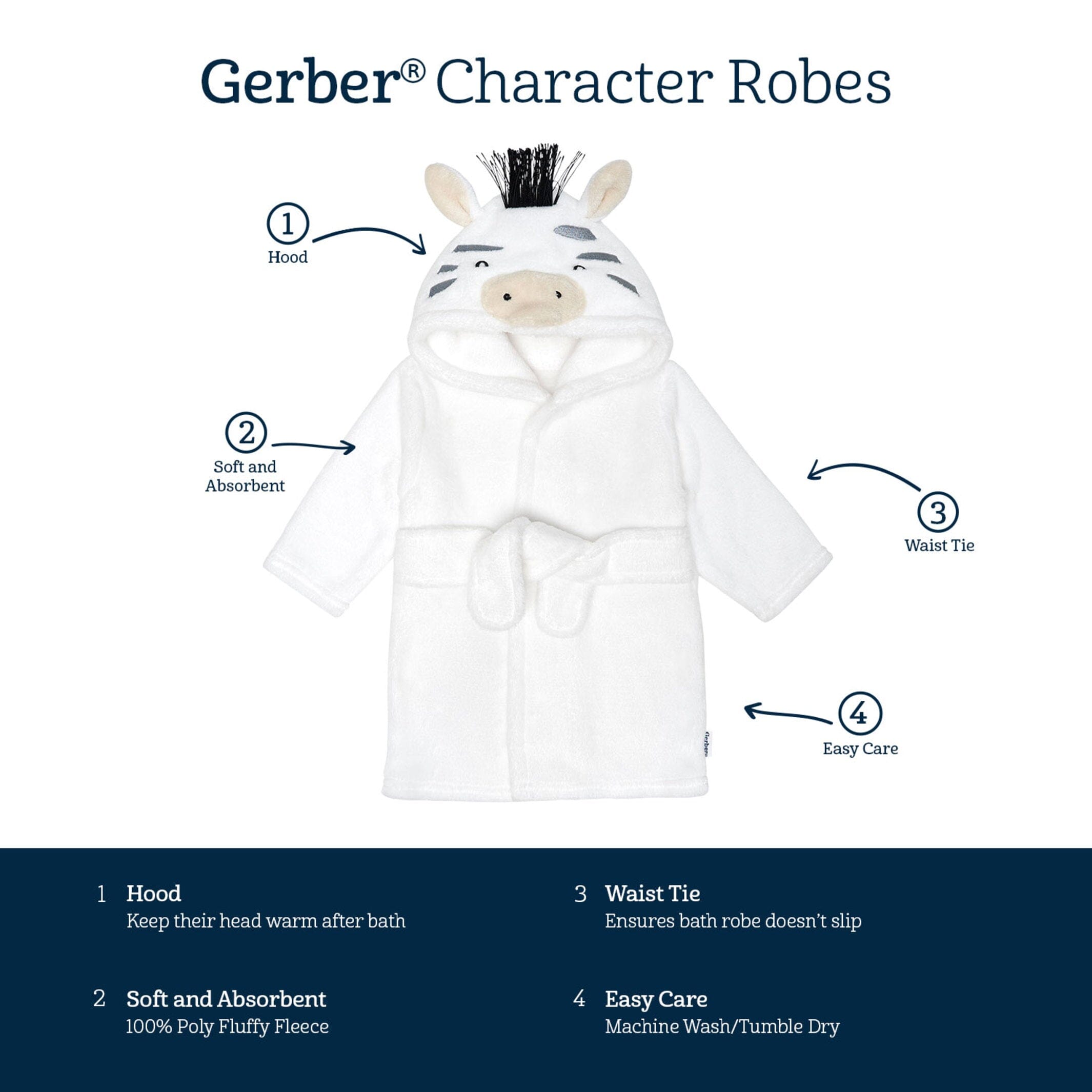 Baby Neutral Zebra Robe