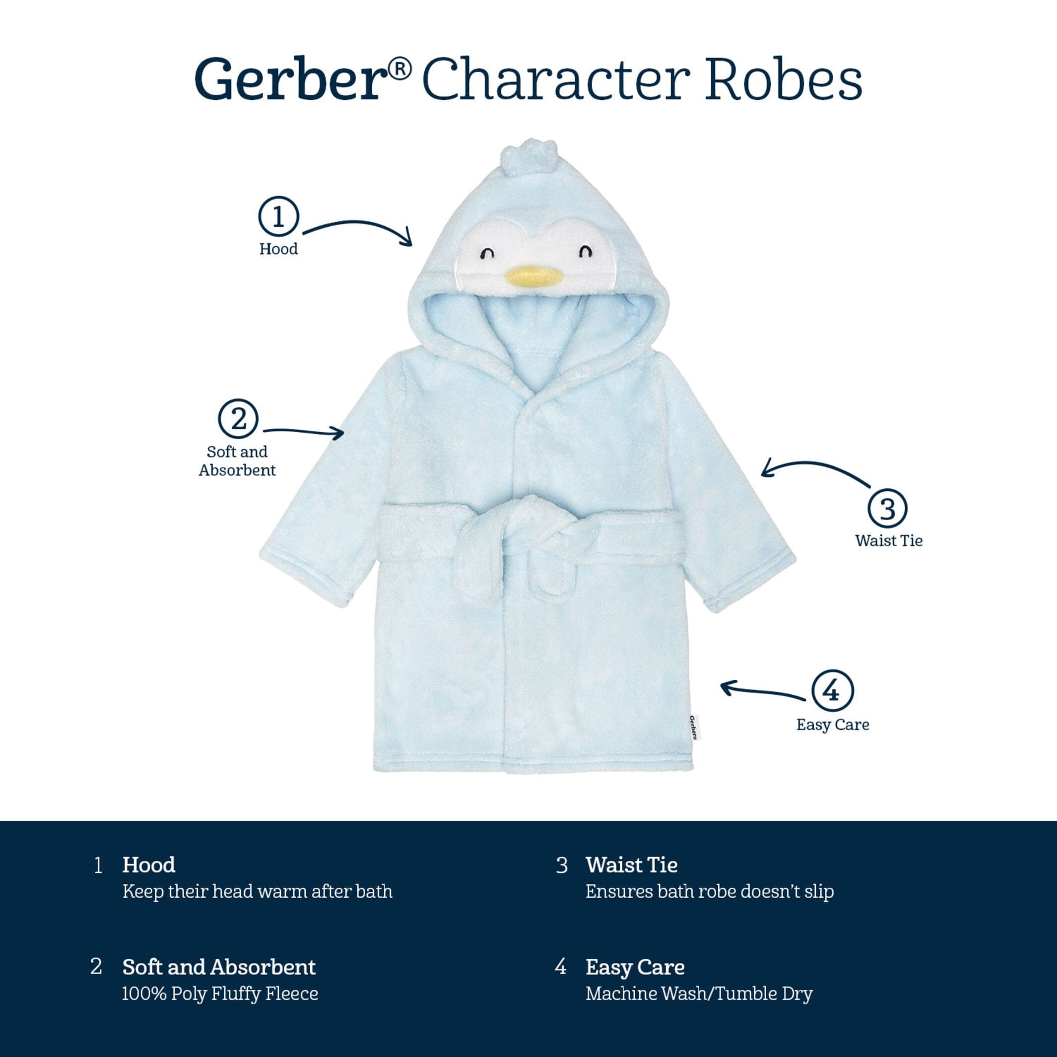 Baby Neutral Penguin Robe