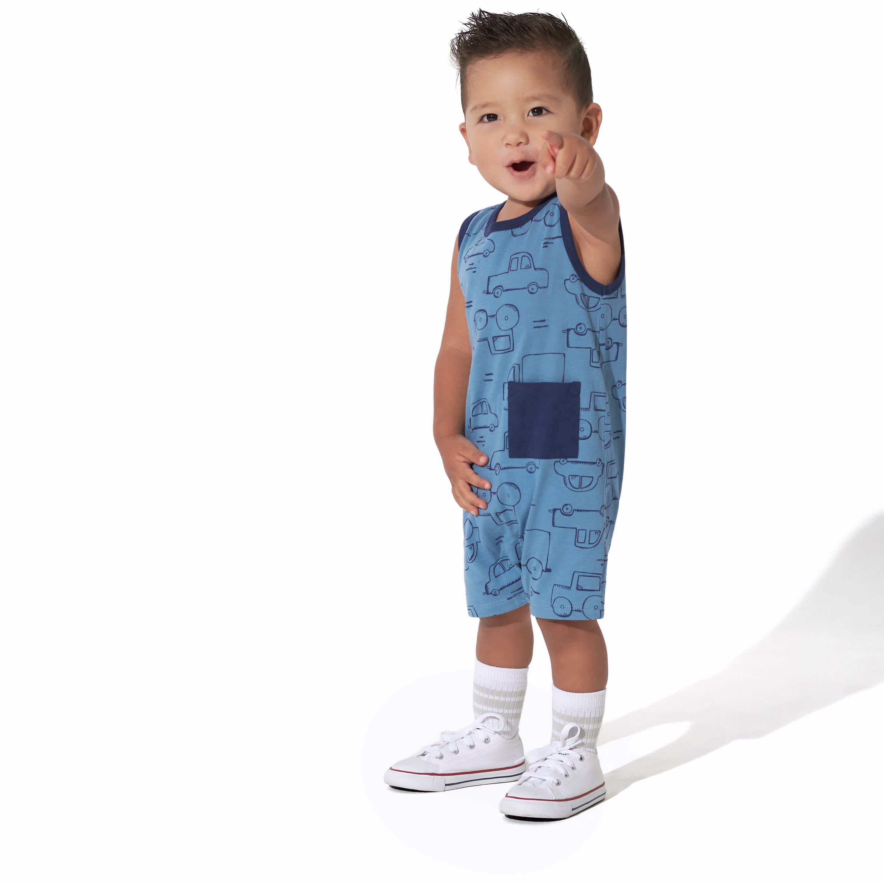 3-Pack Baby Boys Construction Zone Rompers