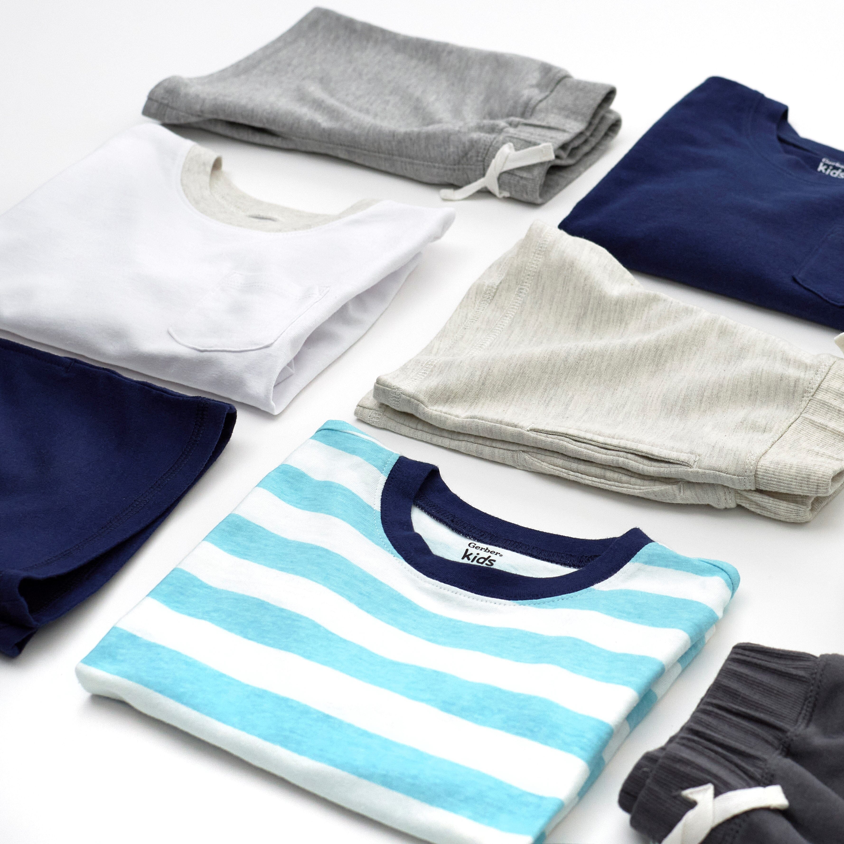 3-Pack Baby & Toddler Boys Royal Blues Long Sleeve Pocket Tees