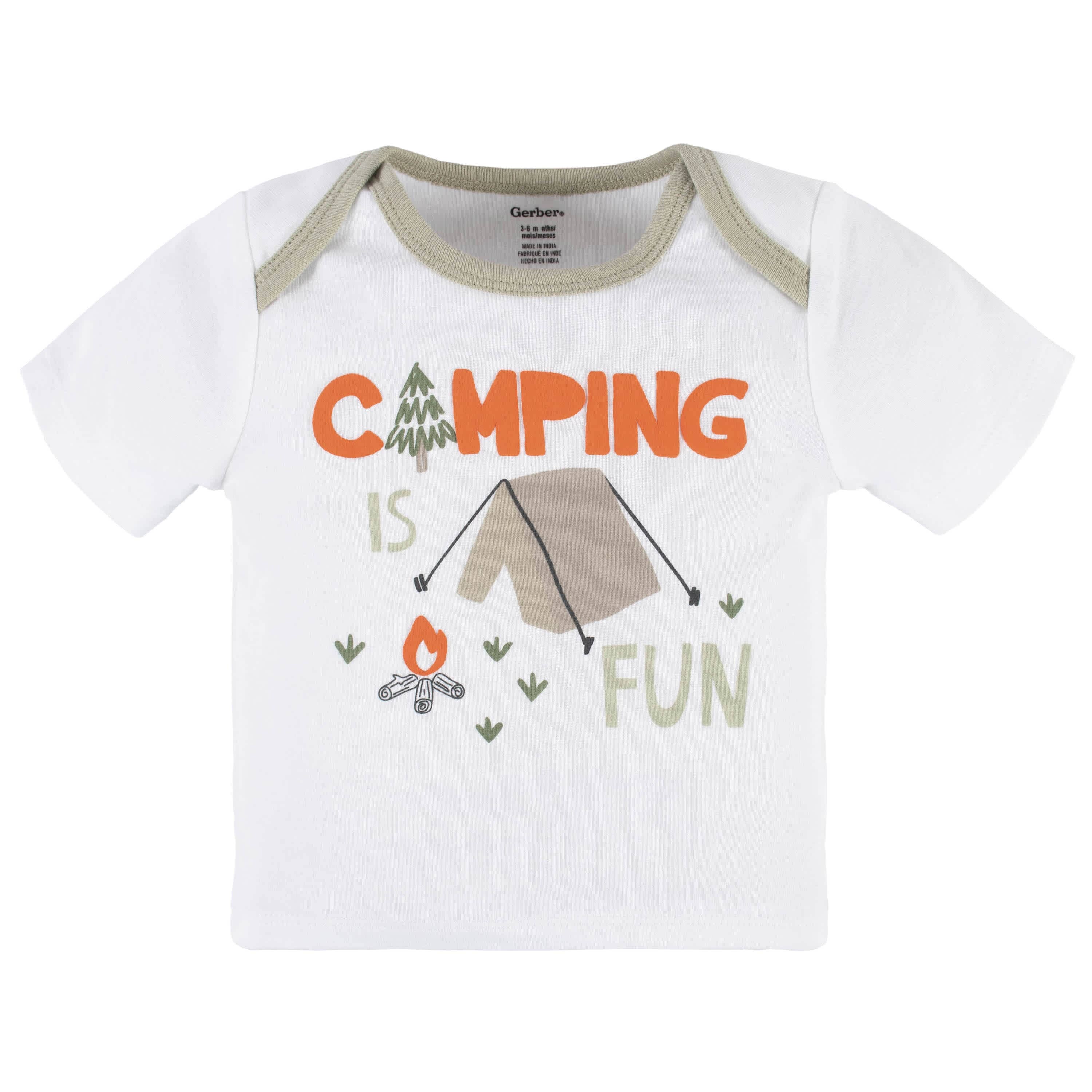 4-Piece Baby Boys Camping Fun Onesies® Bodysuit, Tee, Shorts & Pant Set