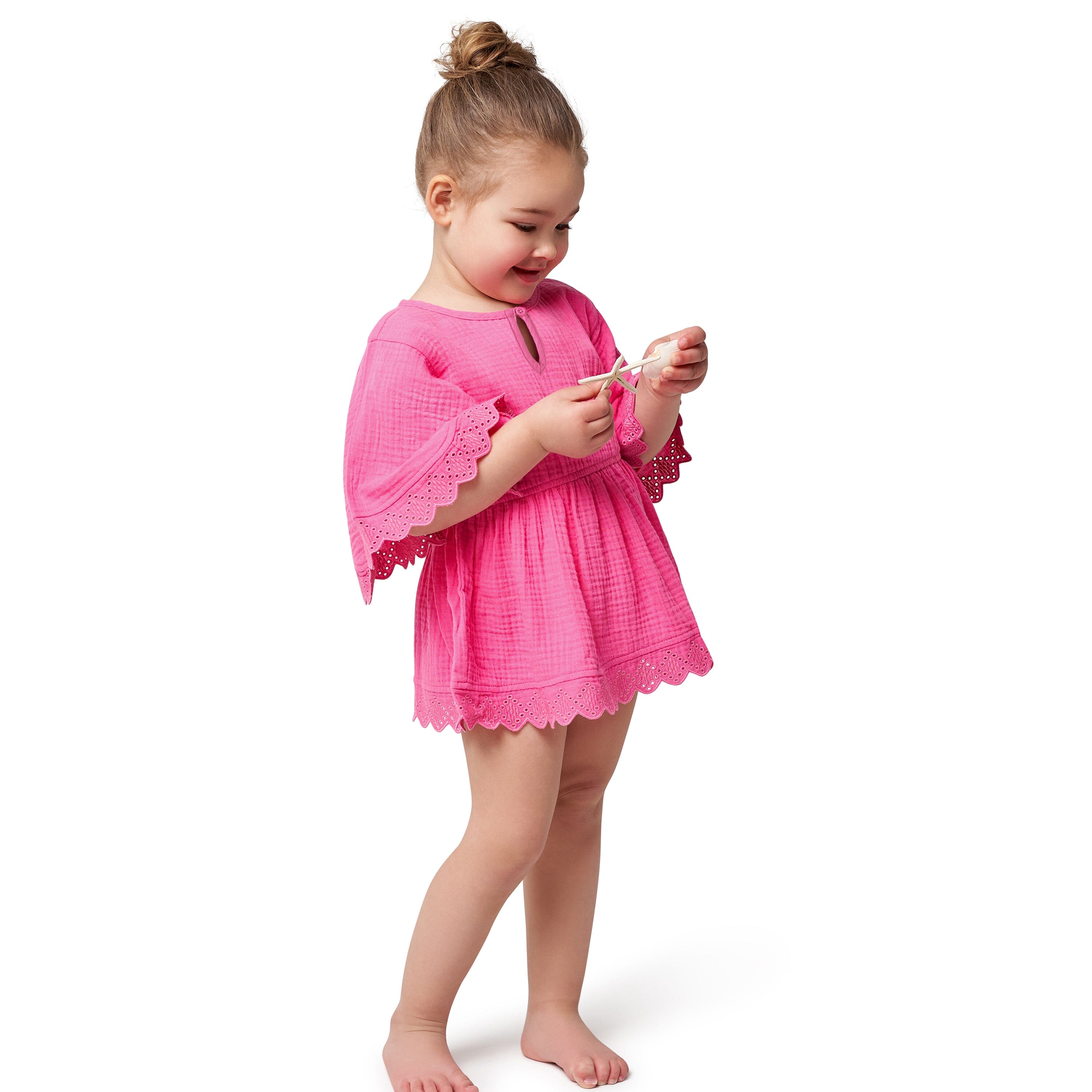 Baby & Toddler Girls Pink Woven Kaftan Coverup