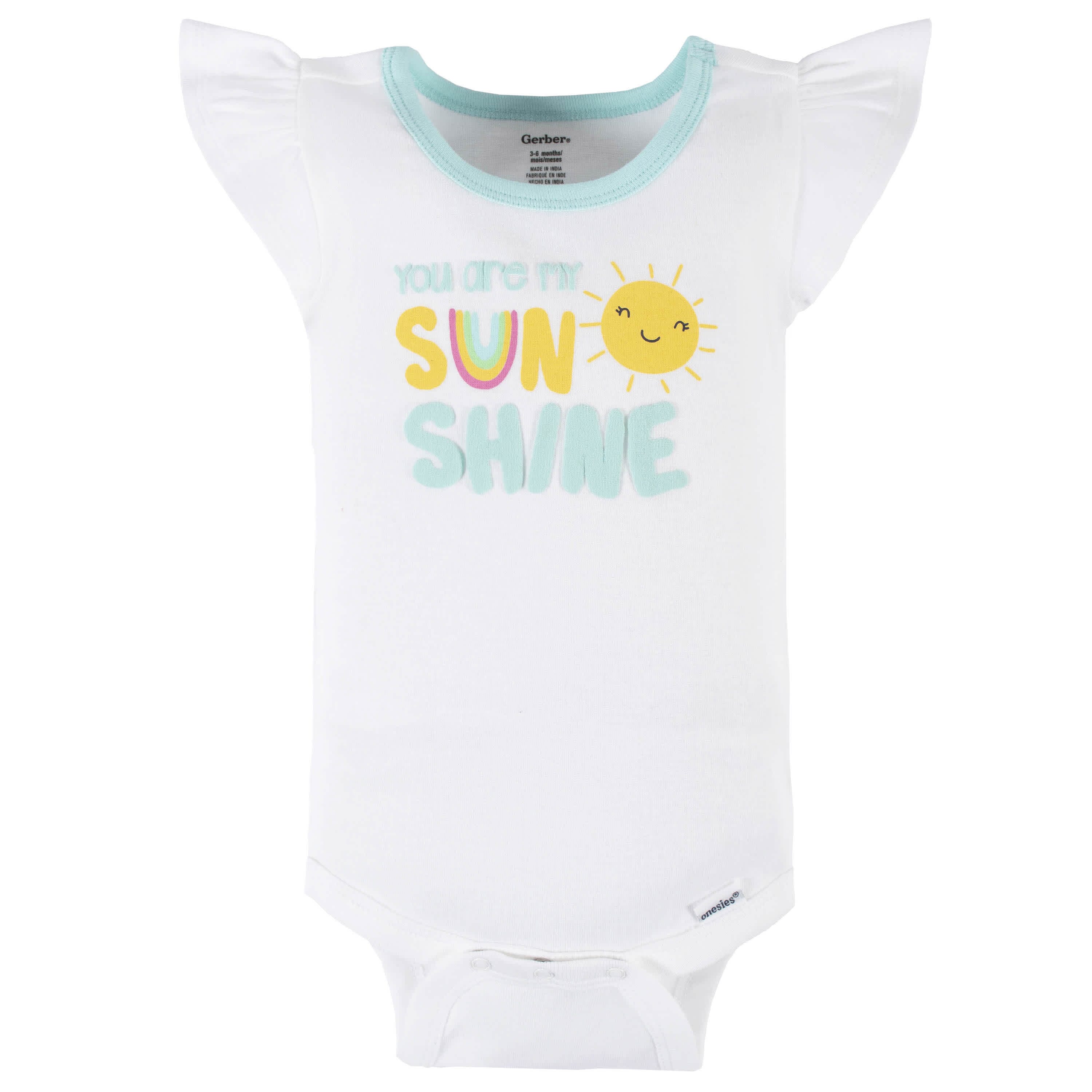 4-Pack Baby Girls Dots Of Rainbows Short Sleeve Onesies® Bodysuits