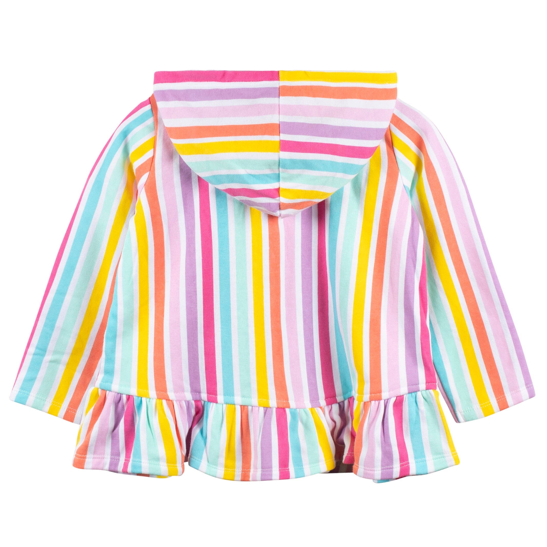 Baby & Toddler Girls Rainbow Hooded Zip Front Terry Coverup