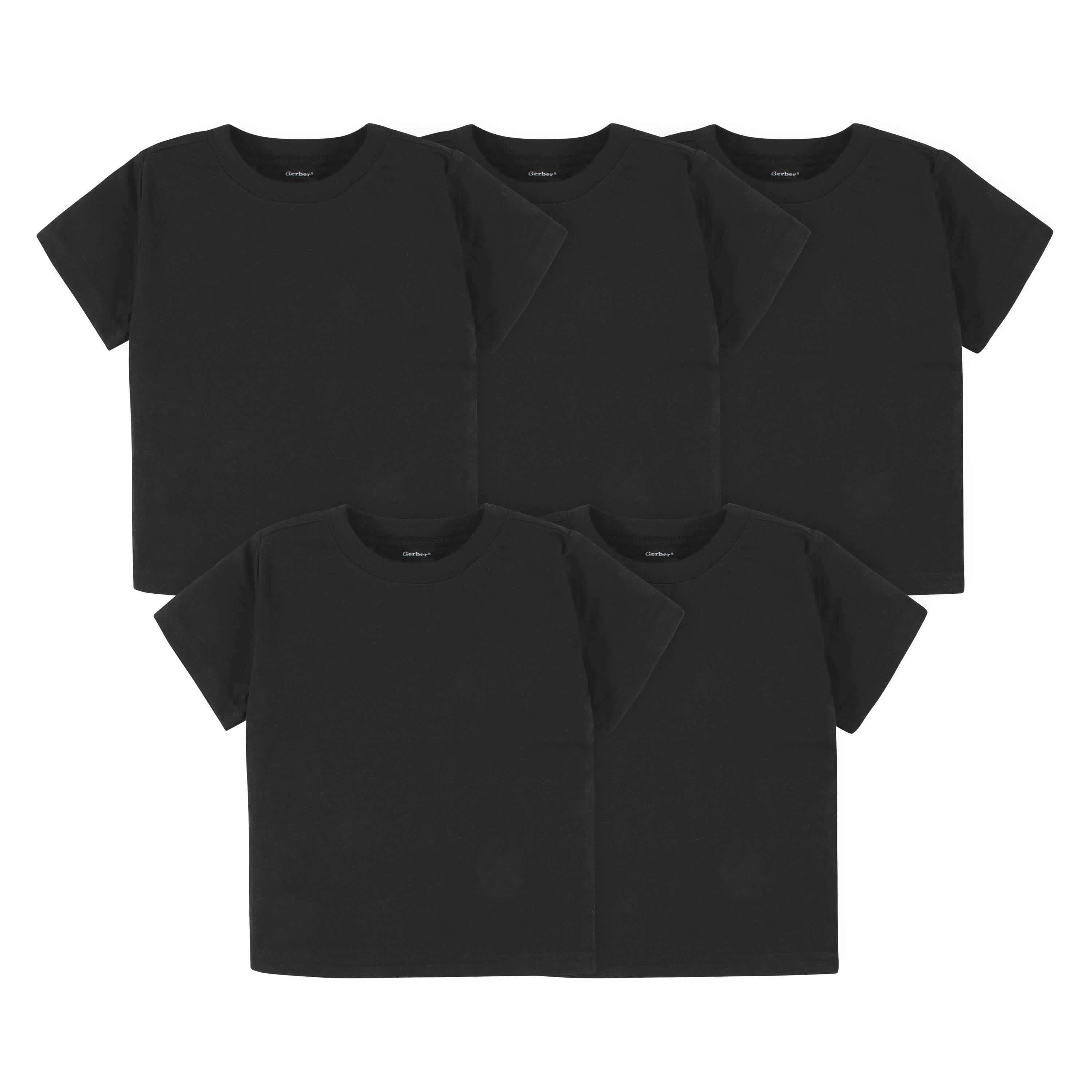 5-Pack Infant & Toddler Black Premium Short Sleeve Tees