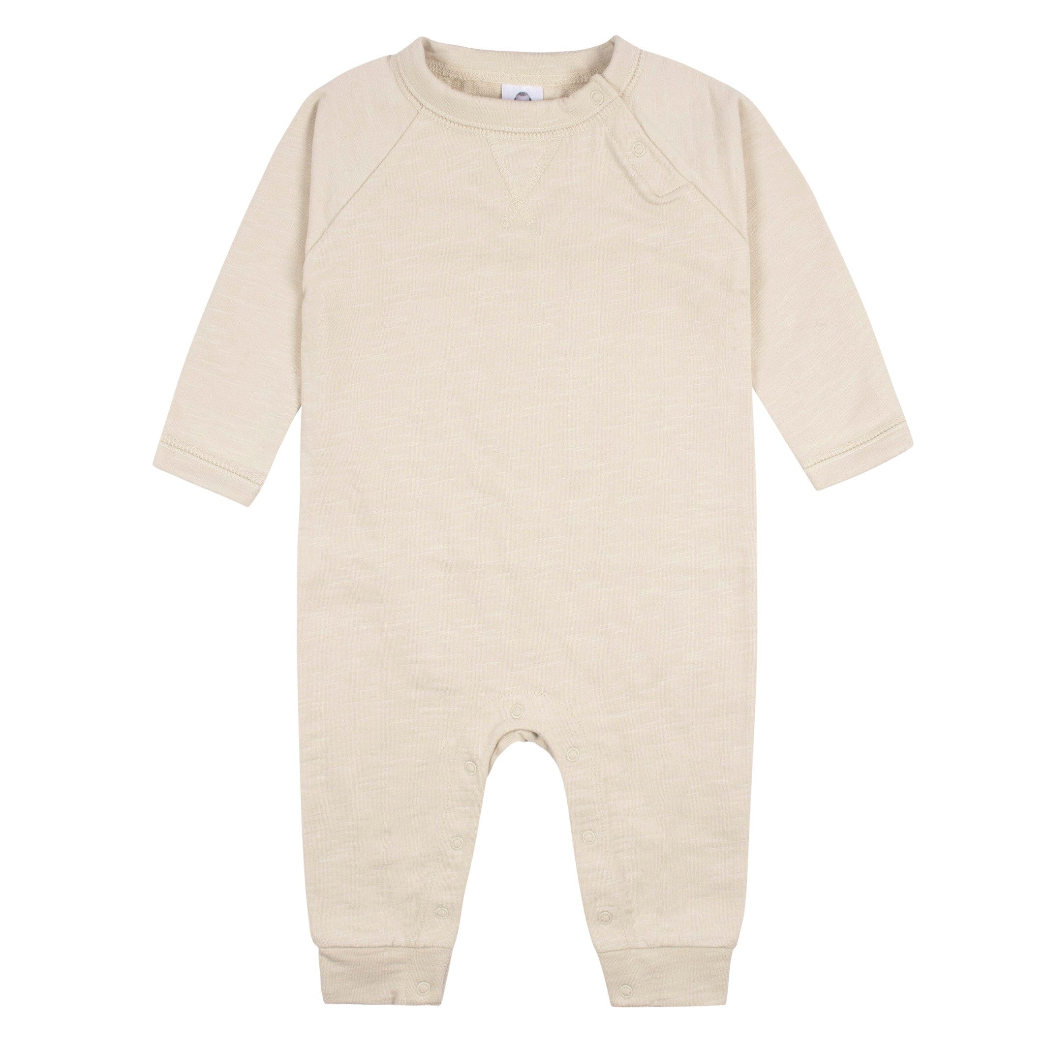 2-Pack Baby Boys Tan & Dark Gray Raglan Sleeve Romper