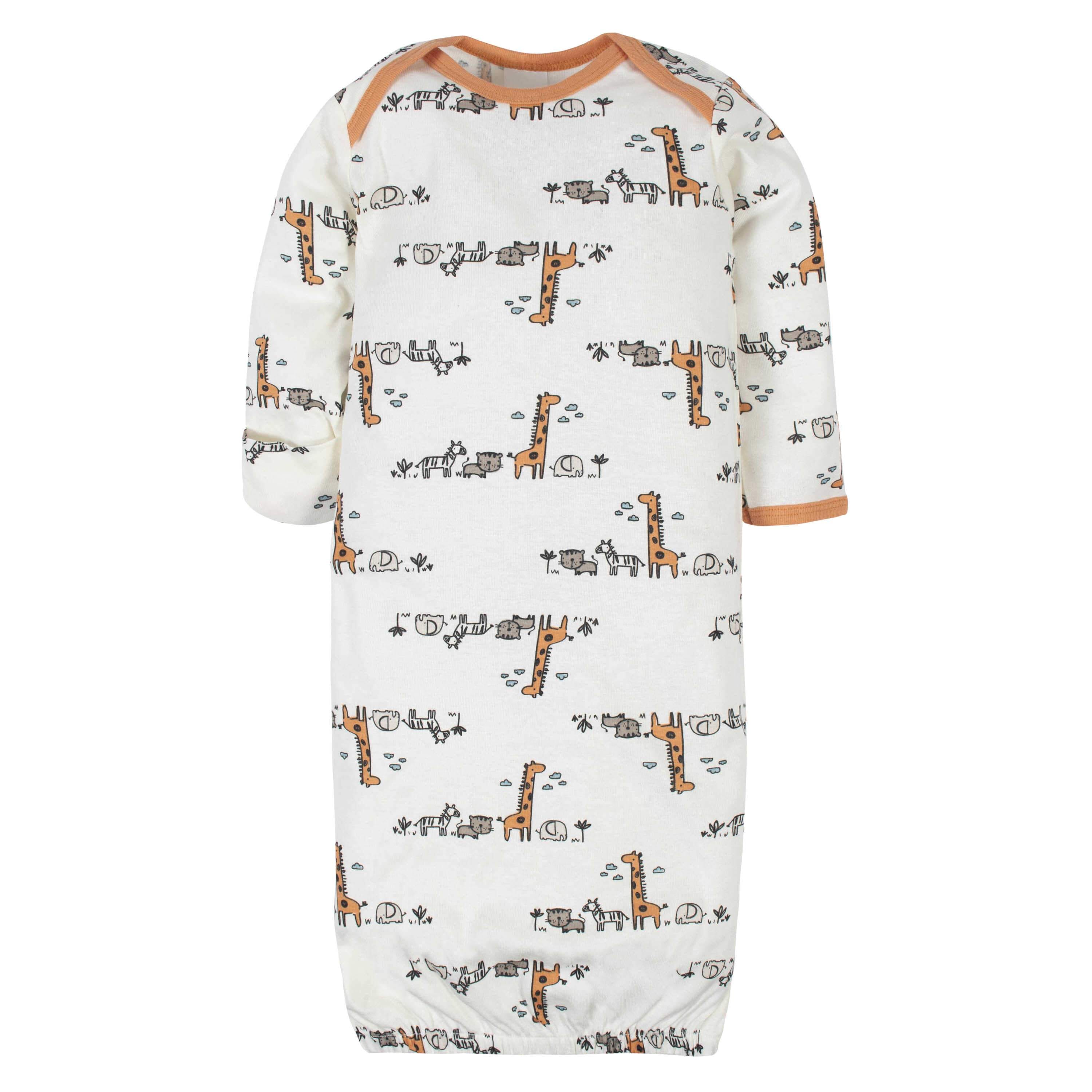 4-Pack Baby Boys Jungle Gowns