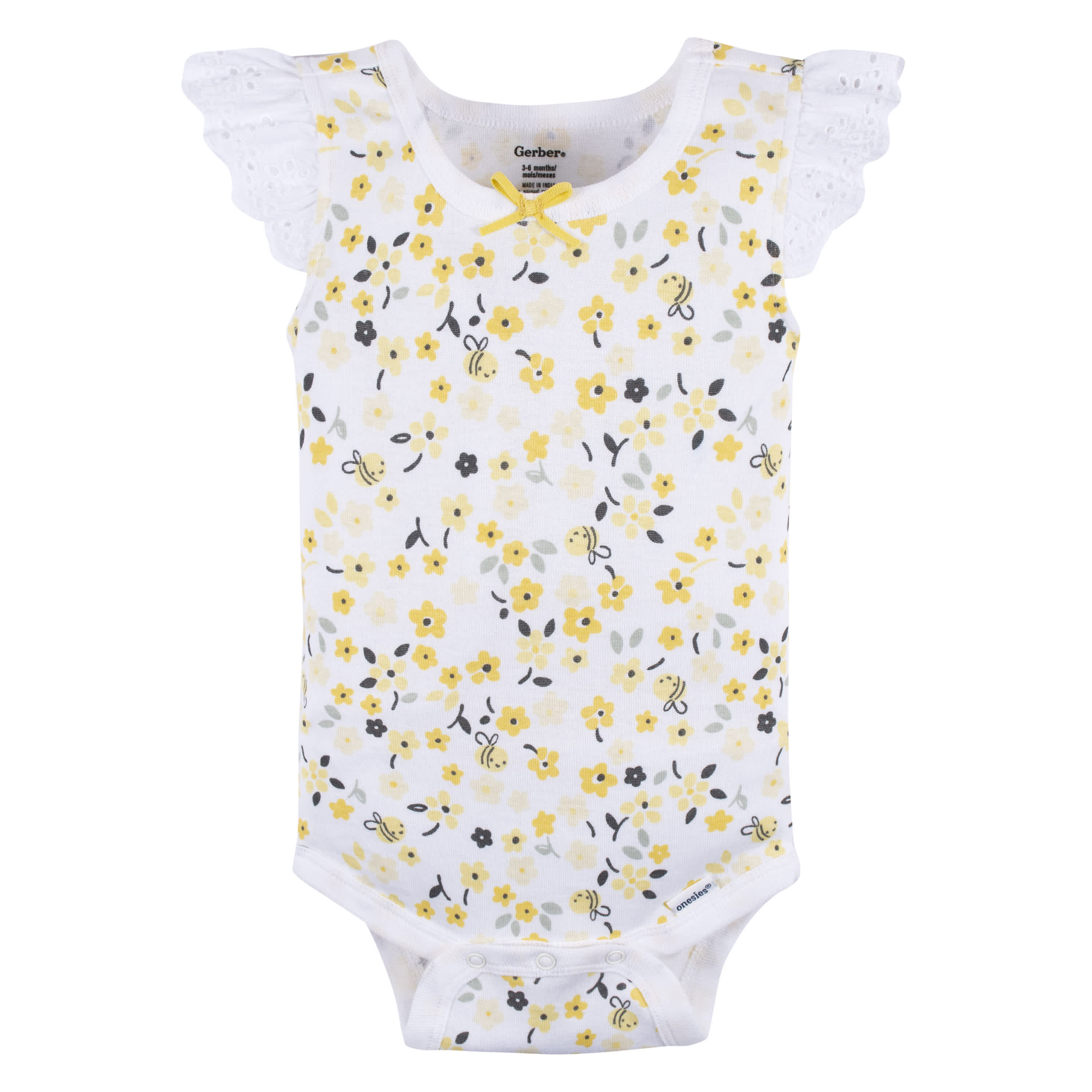 4-Pack Baby Girls Bee Garden Sleeveless Onesies® Bodysuits