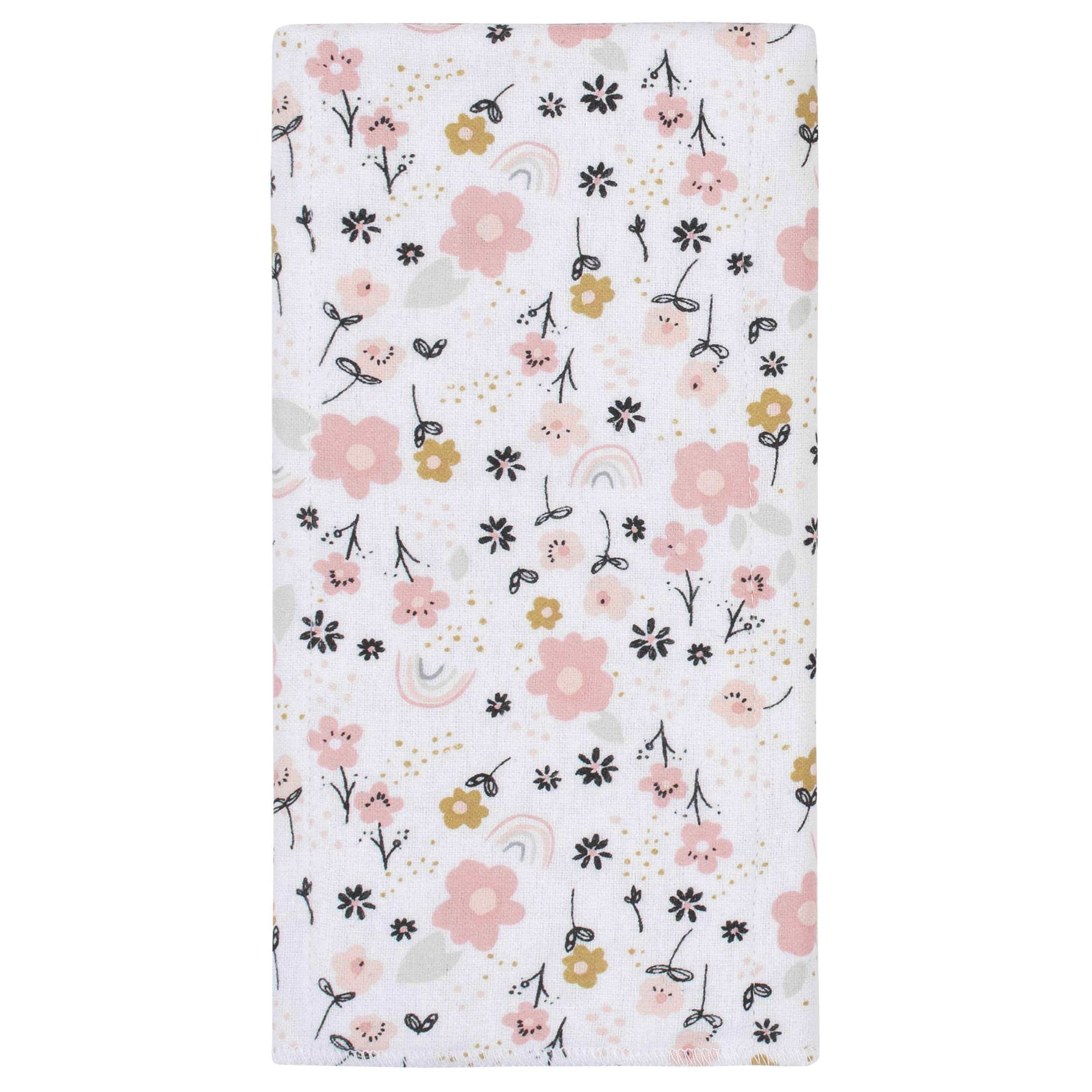 8-Pack Baby Girls Bear Flannel Burp Cloths