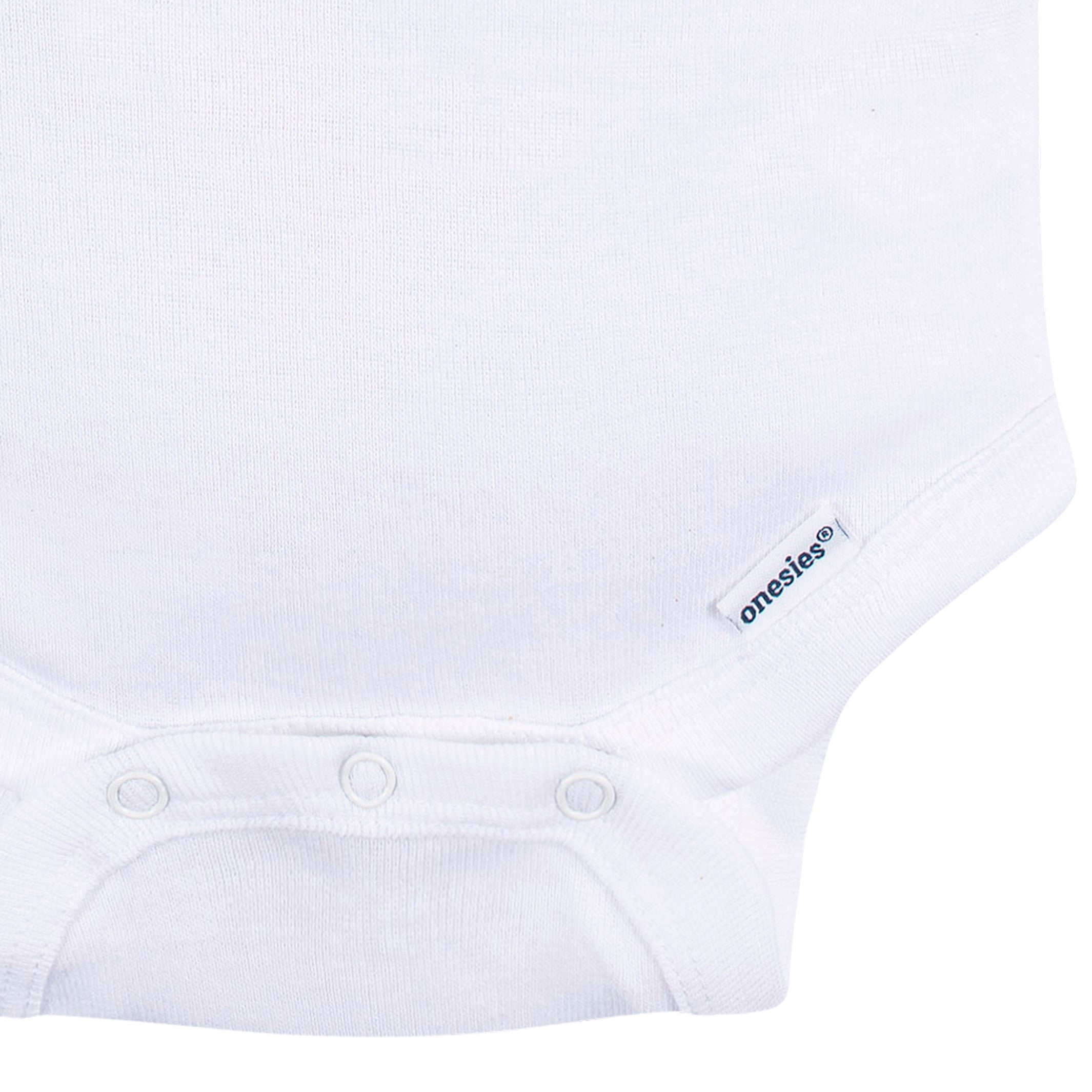 5- Baby Neutral White Sleeveless Onesies® Bodysuits