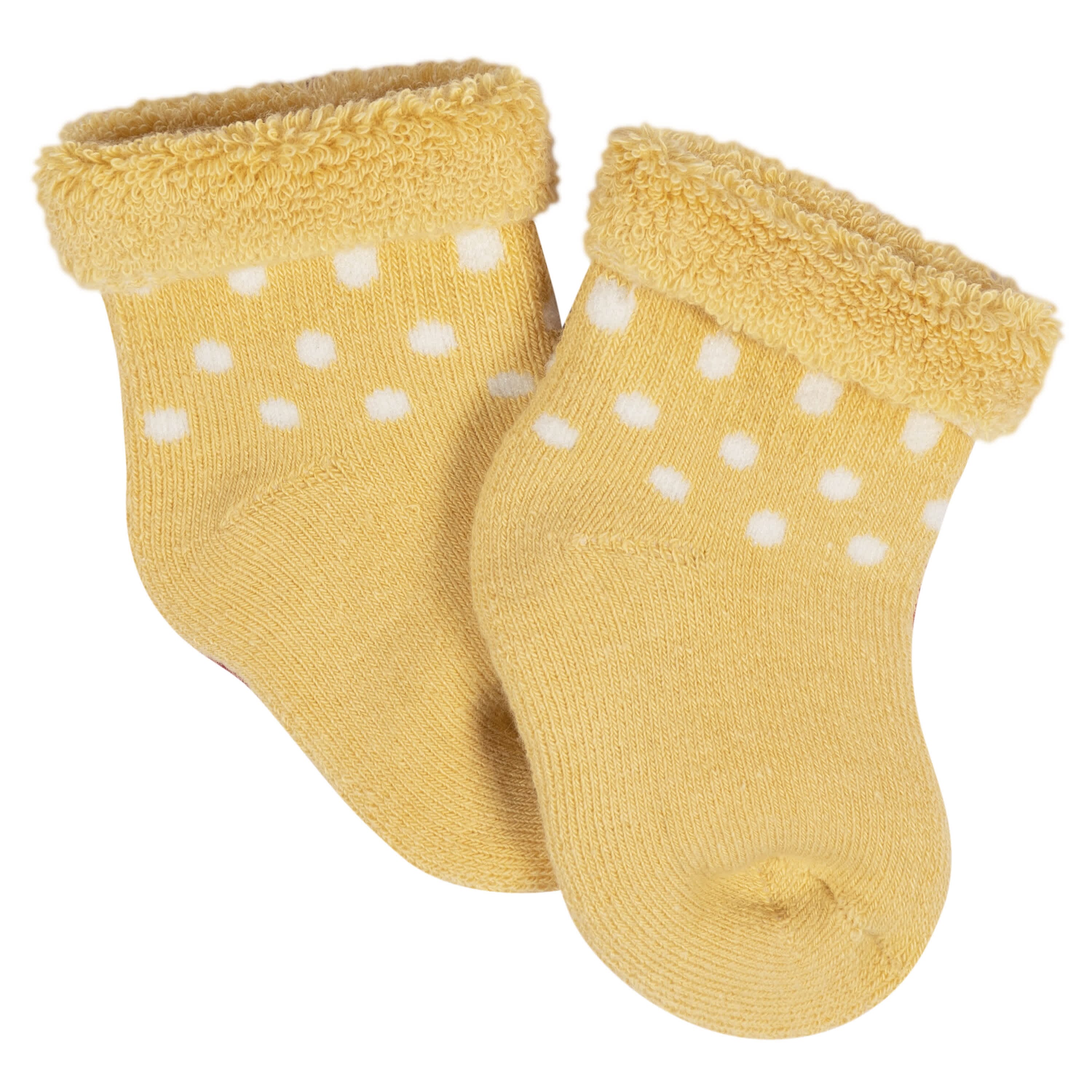 12-Pack Baby Girls Golden Floral Terry Wiggle Proof® Socks