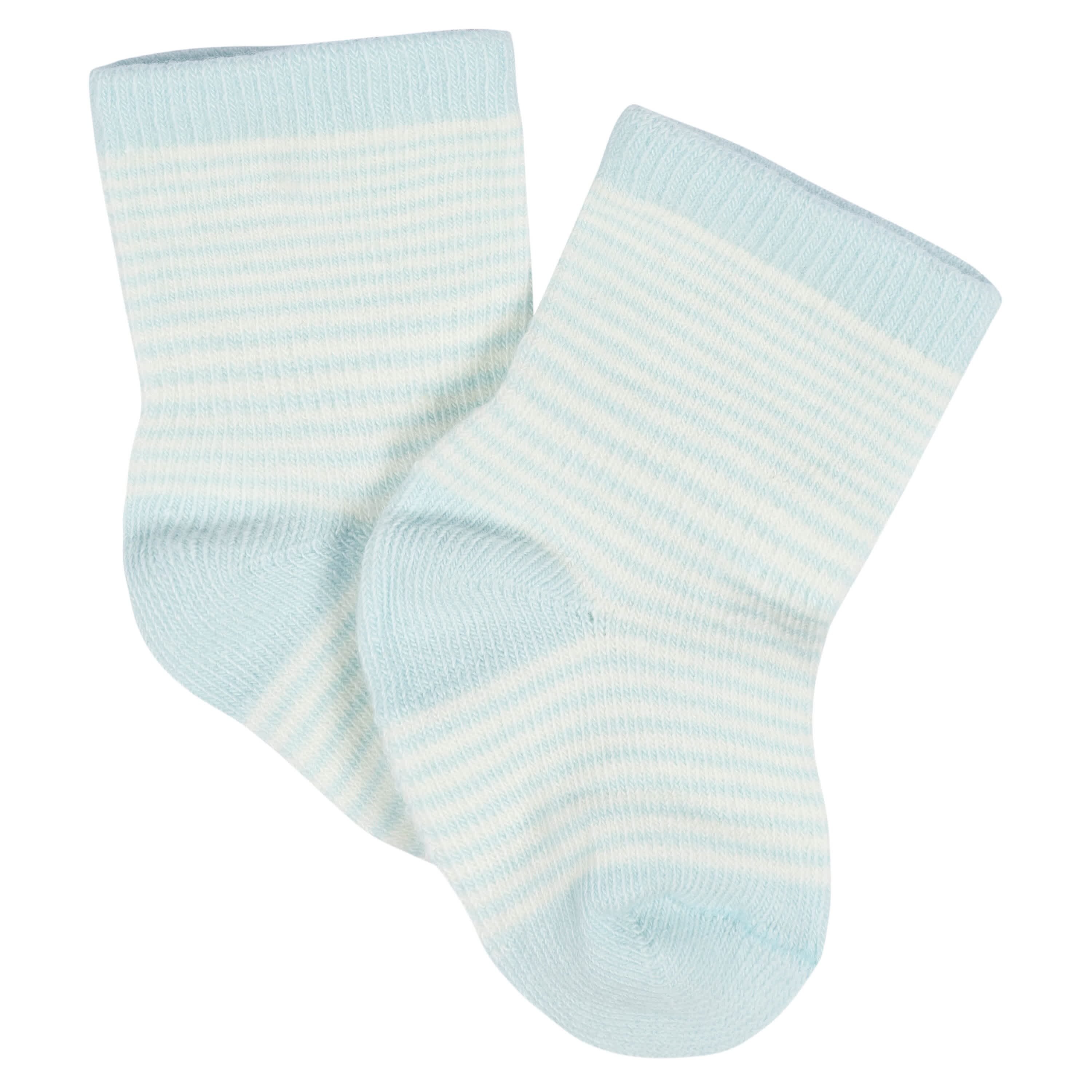 8-Pack Baby Girls Lavender Garden Jersey Wiggle Proof® Socks