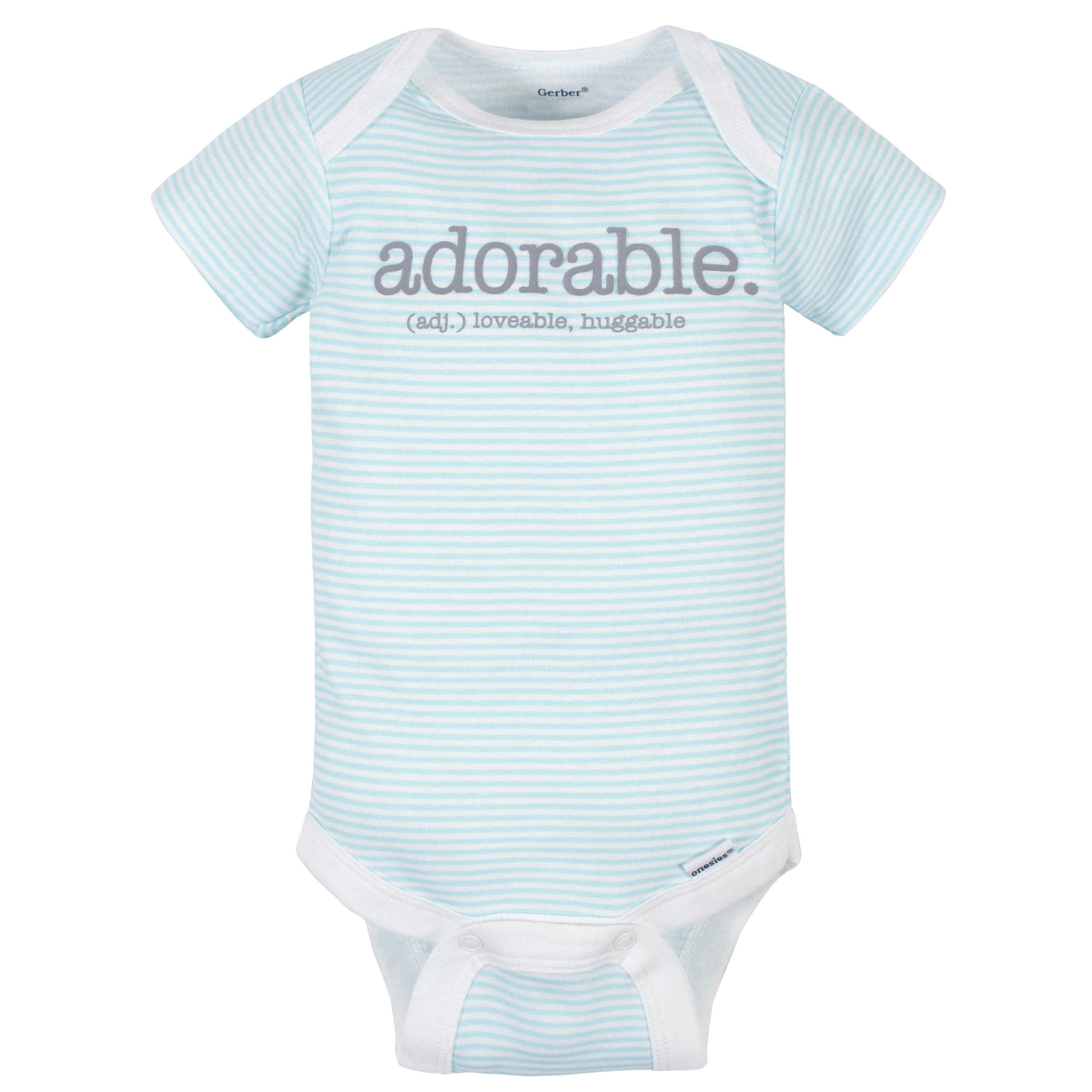 8-Pack Baby Neutral Words Short Sleeve Onesies® Bodysuits