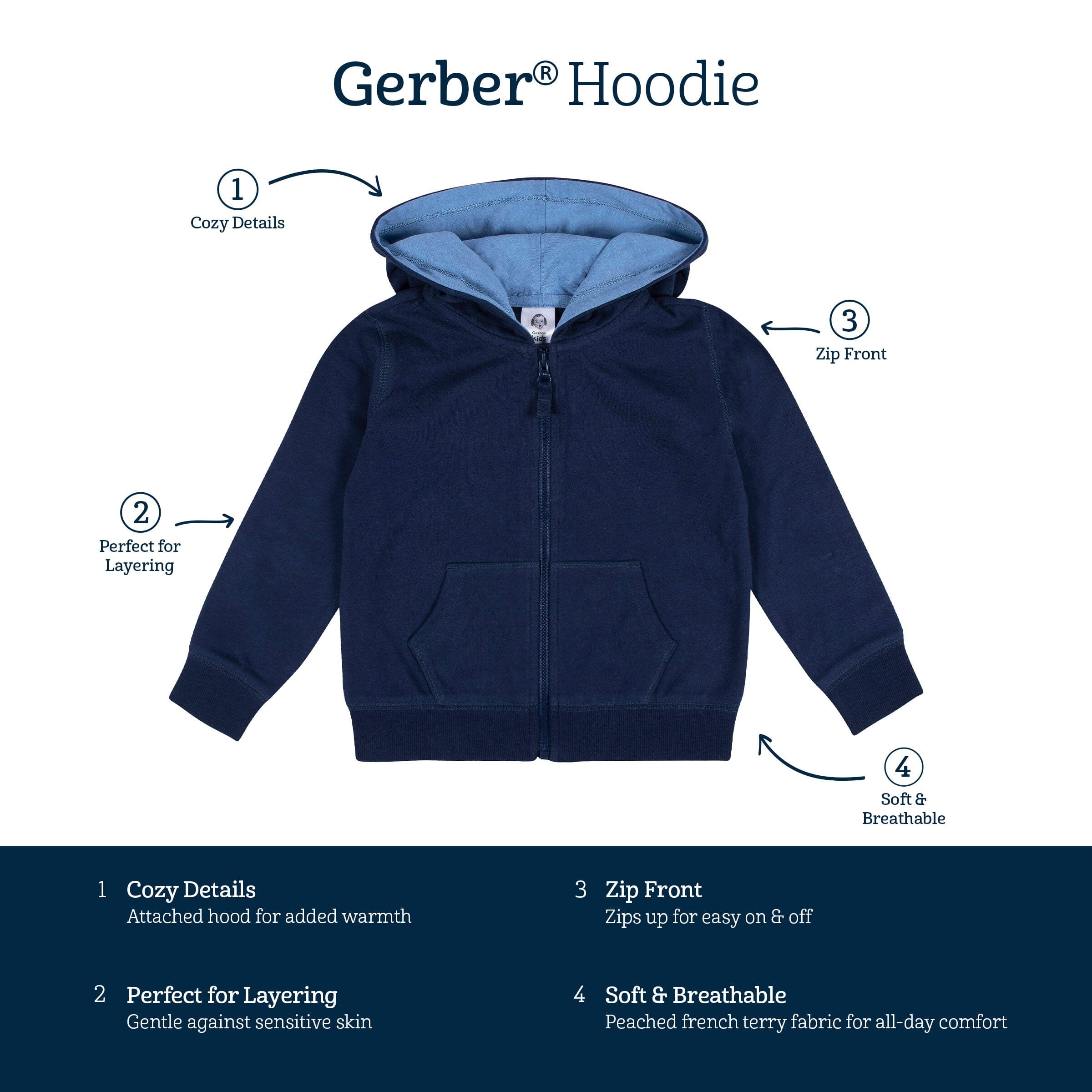 Infant & Toddler Boys Navy Hoodie