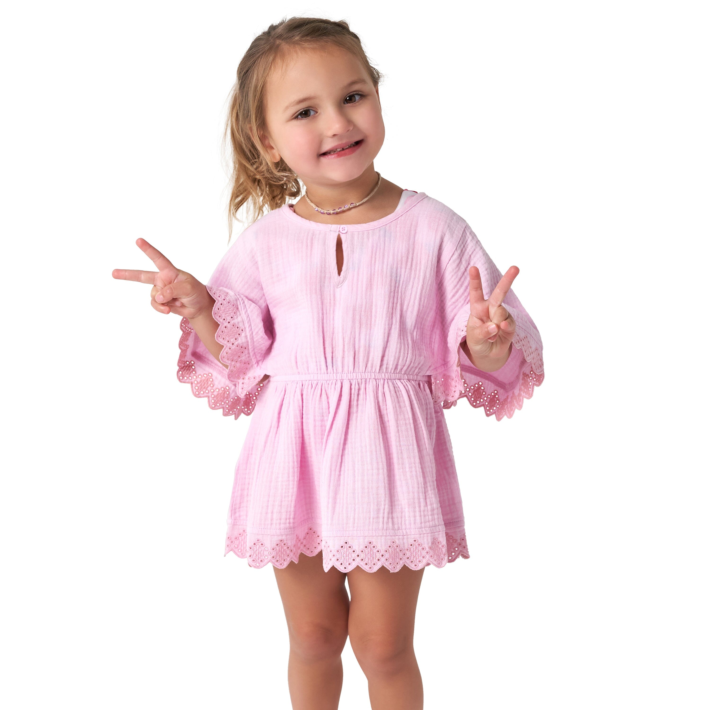 Baby & Toddler Girls Light Pink Woven Kaftan Coverup