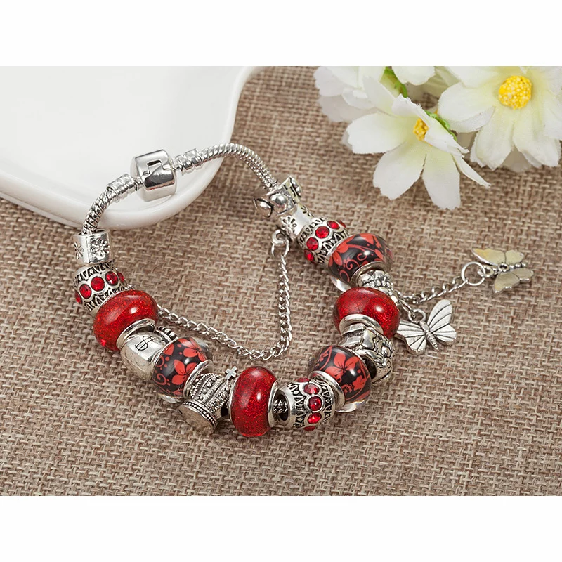 Butterfly Tassel Charm Bracelet
