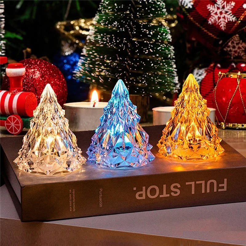 🎄Christmas Sale- 48% OFF💝Night Light Crystal Mini Christmas Tree Light Flameless LED