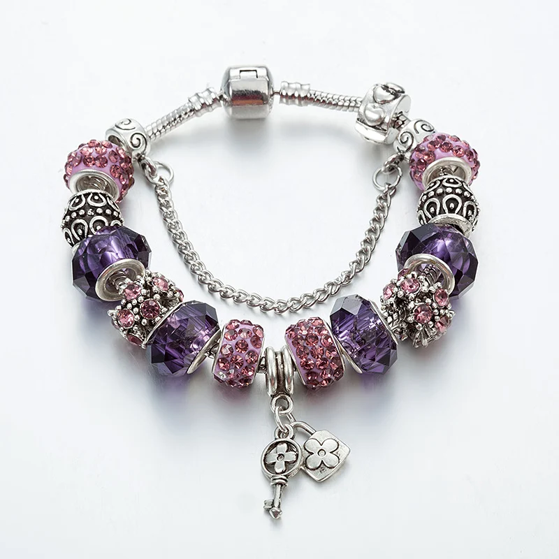 Love Series Key Lock Charm Bracelet