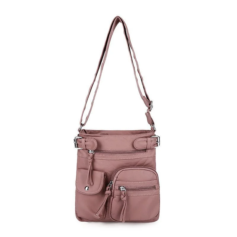 (New Promotion- Save 49% Off) Multi-Pocket Crossbody Bag Soft Leather Shoulder Purse Bag
