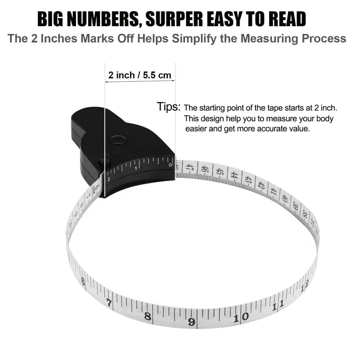 🔥BUY 2 GET 1 FREE🔥Body Measure Tape 60 inch (150cm). Automatic Telescopic Tape With CM/INCH