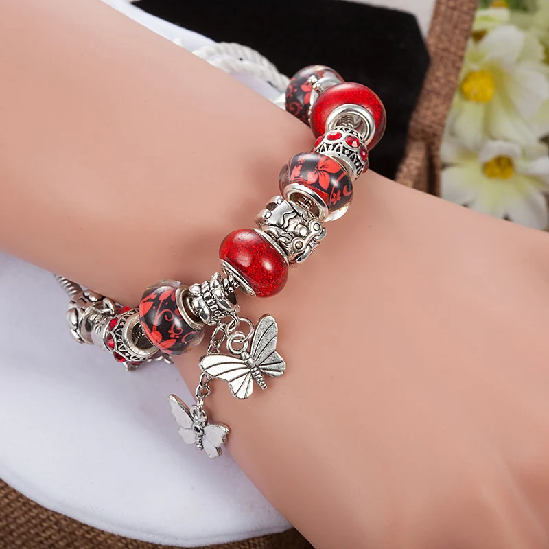 Butterfly Tassel Charm Bracelet