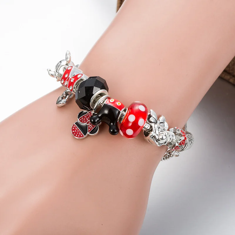 Charming Red Cartoon mouse String Charm Bracelet