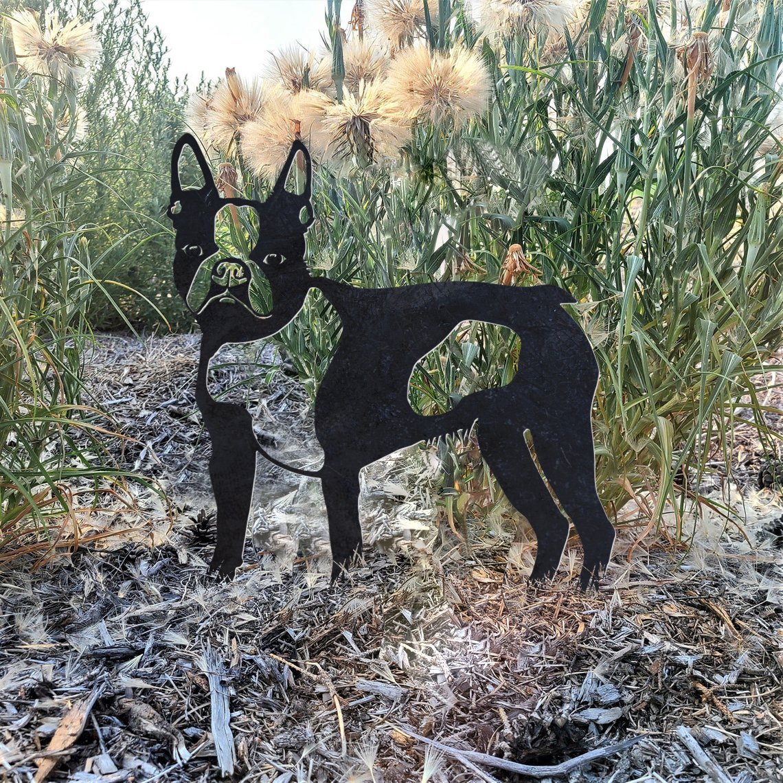 Boston Terrier Metal Silhouette