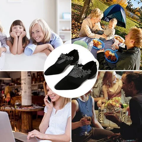 🔥FREE SHIPPING🔥RHINESTONE STONE HOLLOW HEEL SHOES