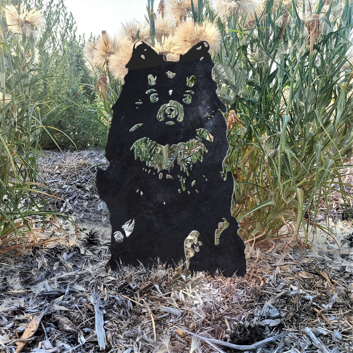 Pomeranian Metal Silhouette
