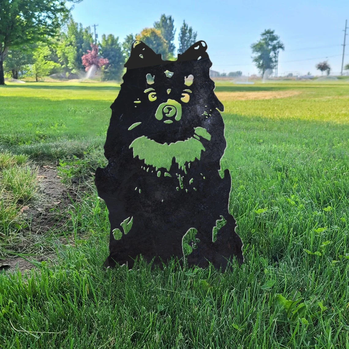 Pomeranian Metal Silhouette