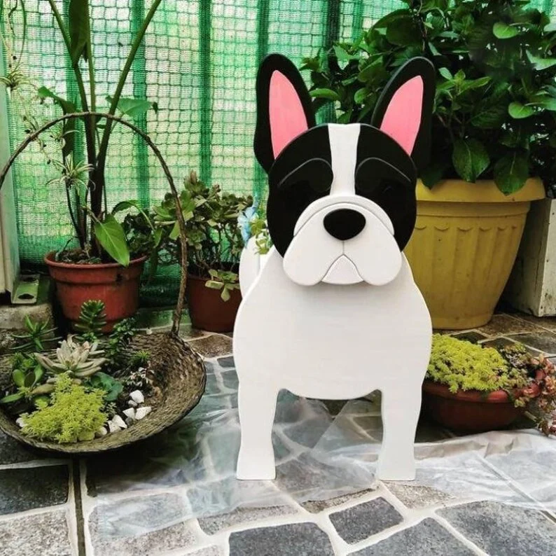 White French Bulldog Pet Planter
