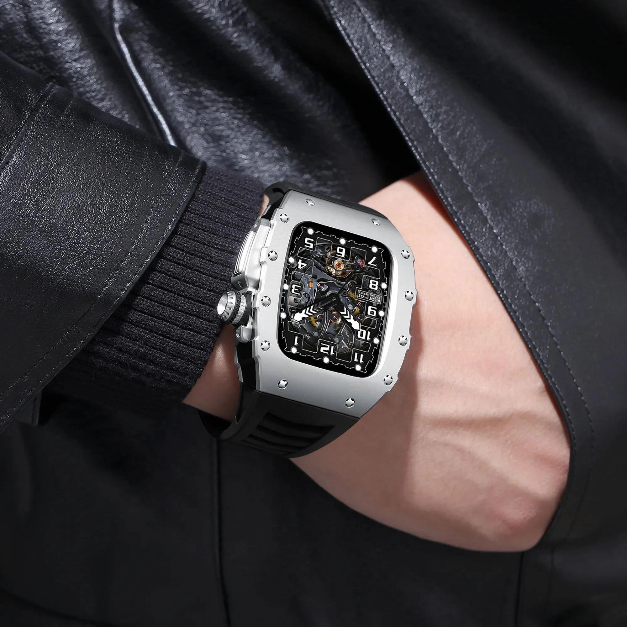 Fluoroelastomer Aviation-Grade Aluminum Alloy Extreme Modification Retrofit Kit For Apple Watch