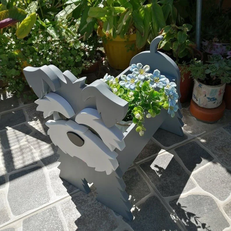 Schnauzer-Gray Pet Planter