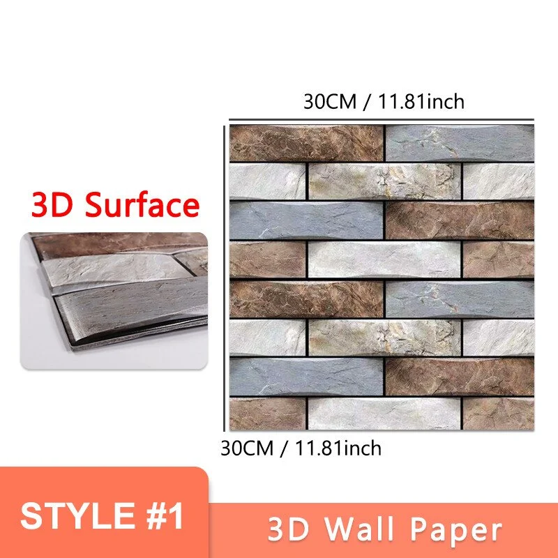 🎉Semi-Annual Sale - 50% Off - 10Pcs 3D Peel and Stick Wall Tiles(12x12 inches)